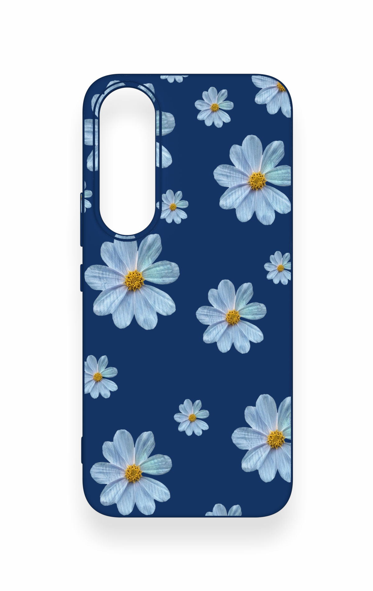 Vivo V70 FE 5G Uyumlu Mavi Papatya Desenli Silikon Kılıf