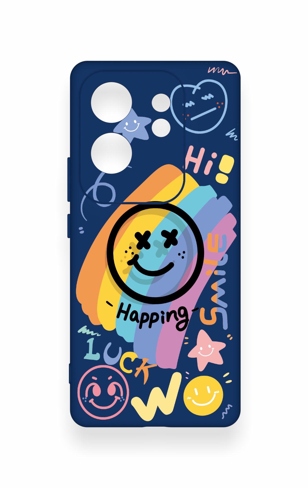 İnfinix Zero 30 Uyumlu Happing Smile Desenli Silikon Kılıf