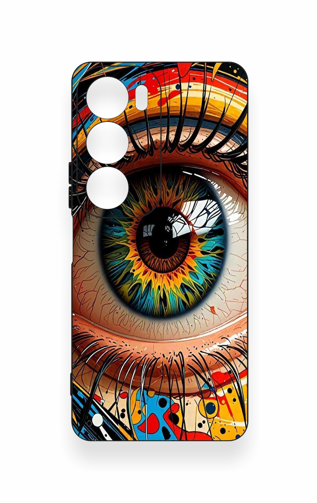 Vivo Y19s Uyumlu Renkli Göz Bebeği Desenli Silikon Kılıf