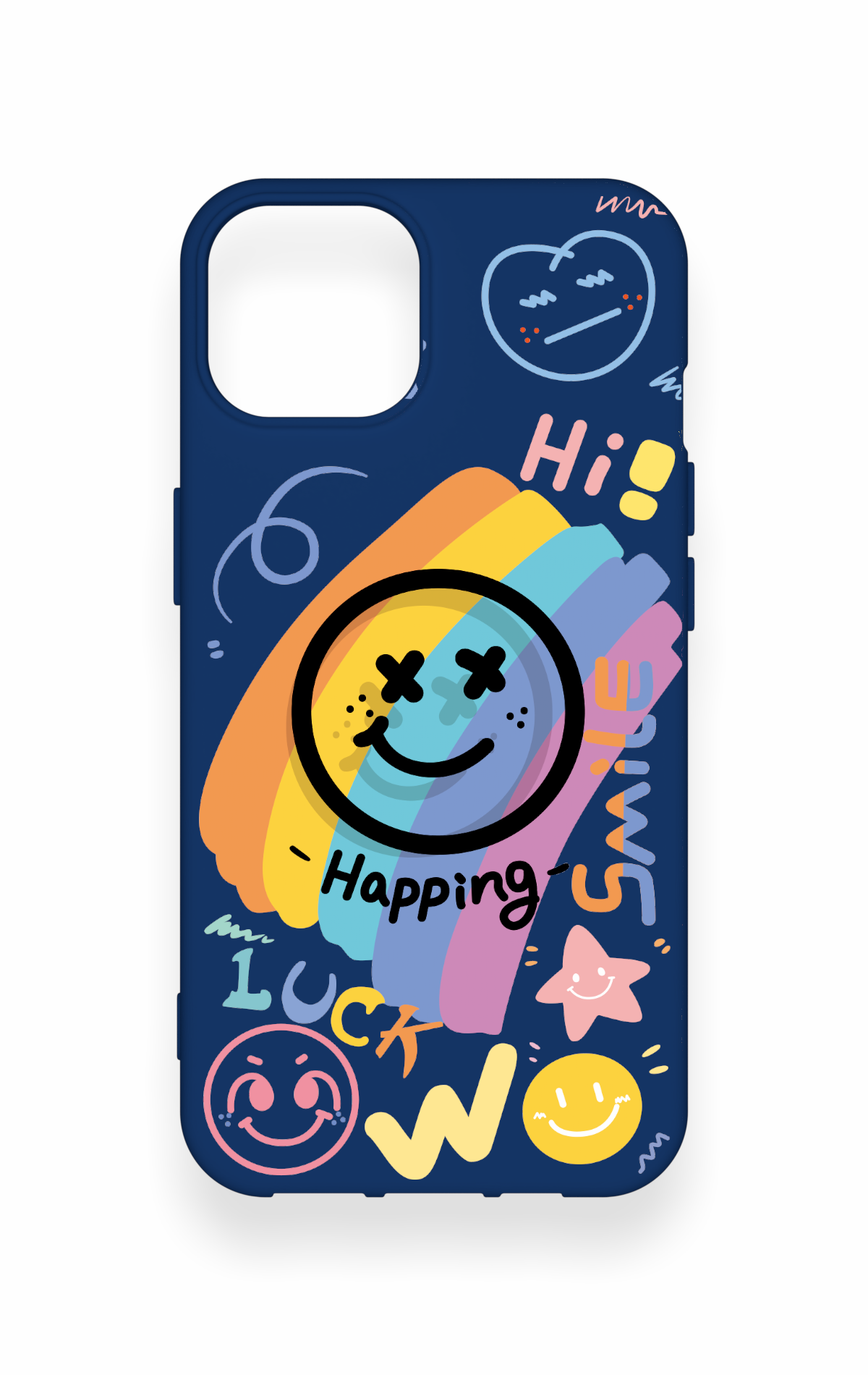 iPhone 14 Uyumlu Happing Smile Desenli Silikon Kılıf