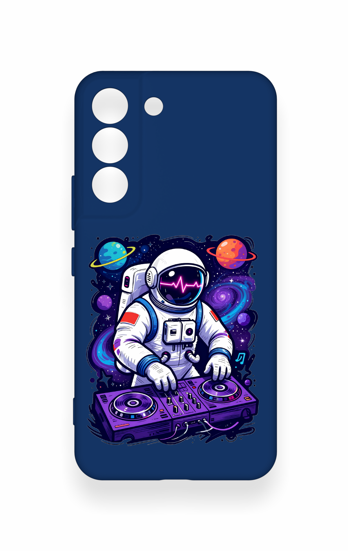 Samsung S22 Uyumlu Astronot DJ Desenli Silikon Kılıf