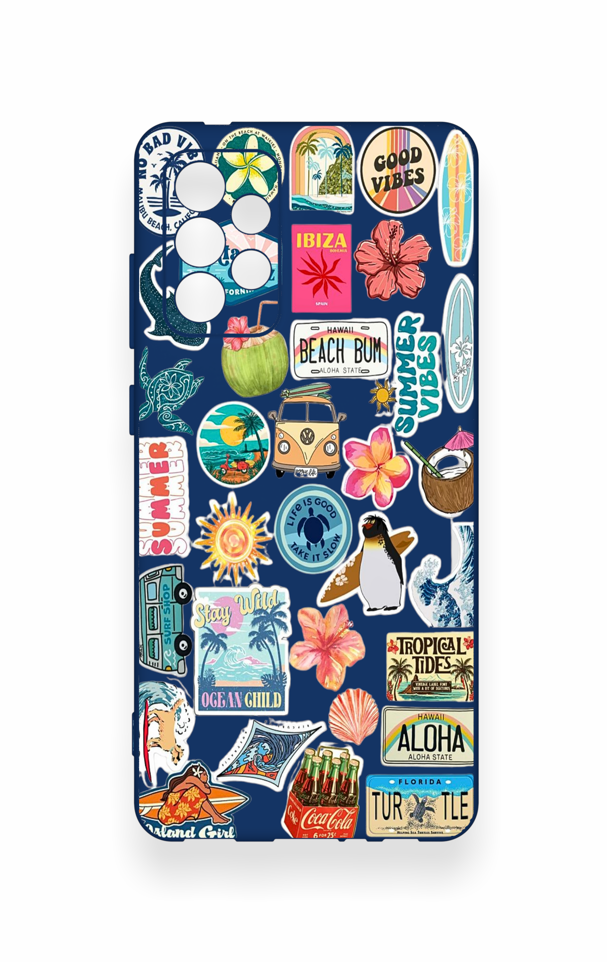 Samsung-A72 Uyumlu Summer Vibes Desenli Silikon Kılıf