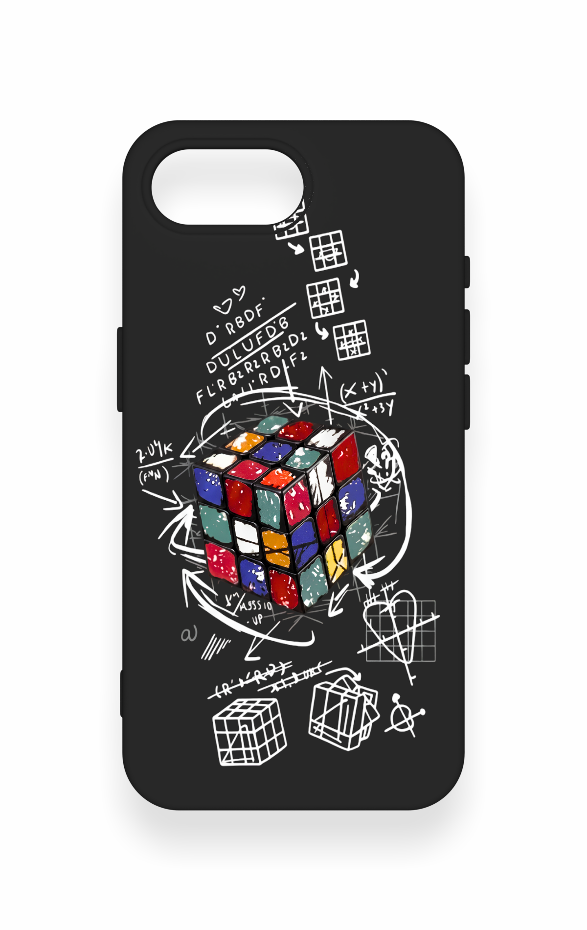 iPhone 16E Uyumlu Rubik Küb Desenli Silikon Kılıf