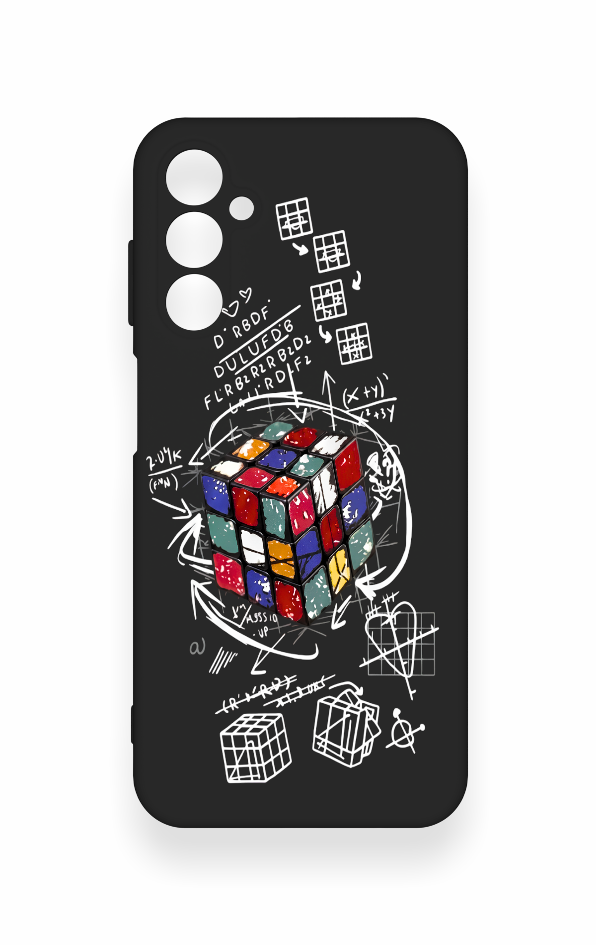 Samsung M14 Uyumlu Rubik Küb Desenli Silikon Kılıf