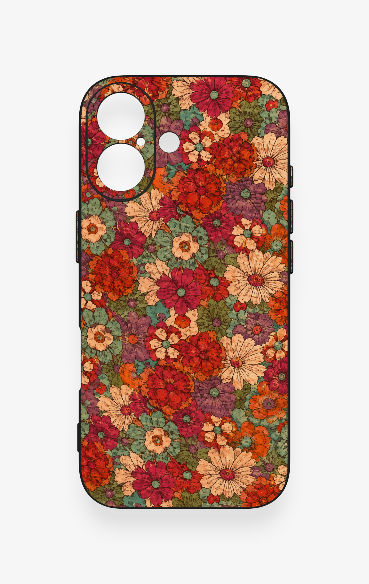 iPhone 17 Uyumlu Pastel Çiçek Bahçesi Desenli Silikon Kılıf