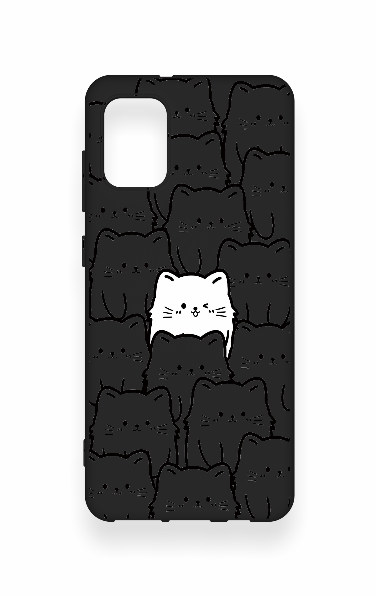Samsung A31 Uyumlu Many Cats Desenli Silikon Kılıf