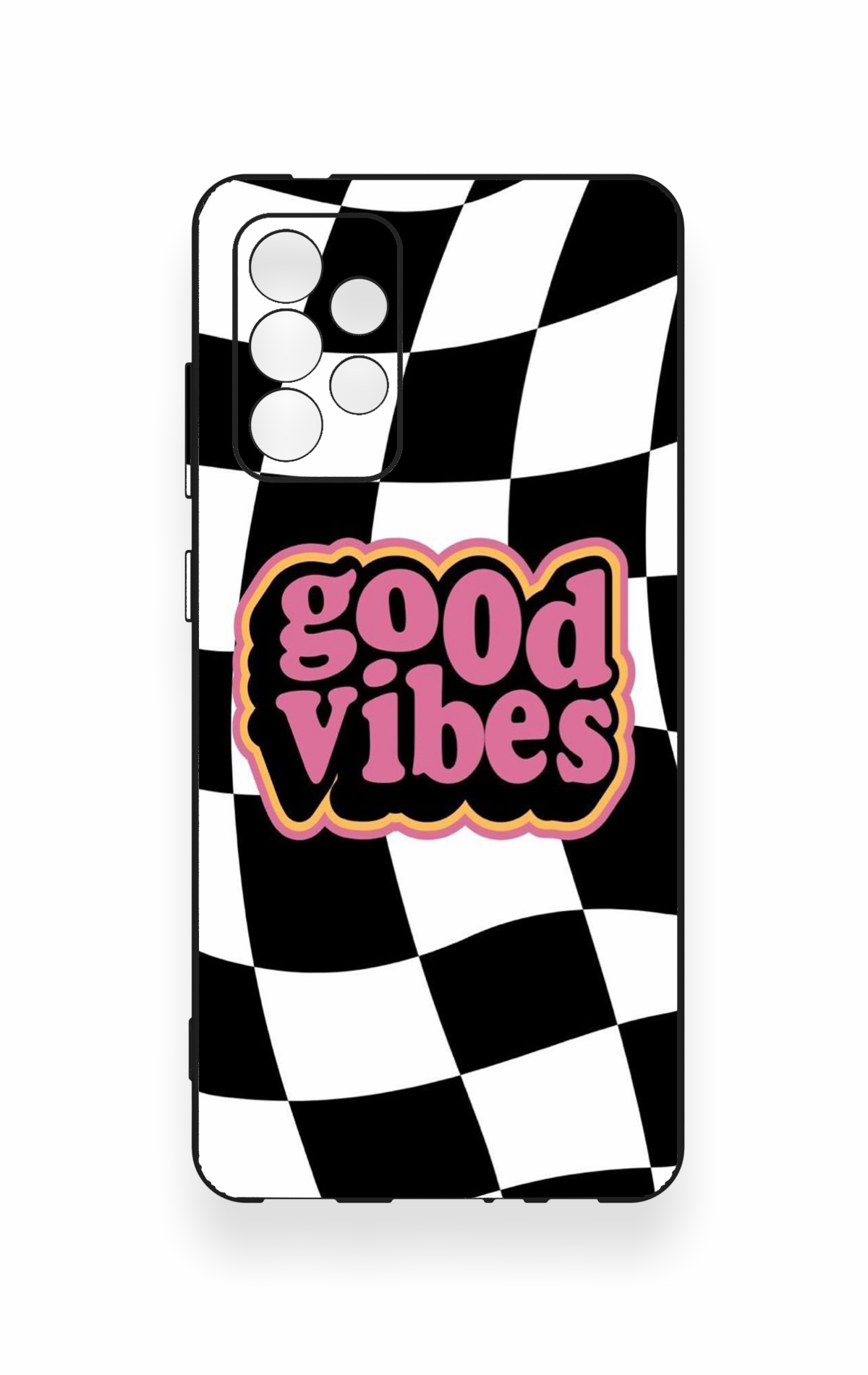Samsung-A72 Uyumlu Black Good Vibes Desenli Silikon Kılıf
