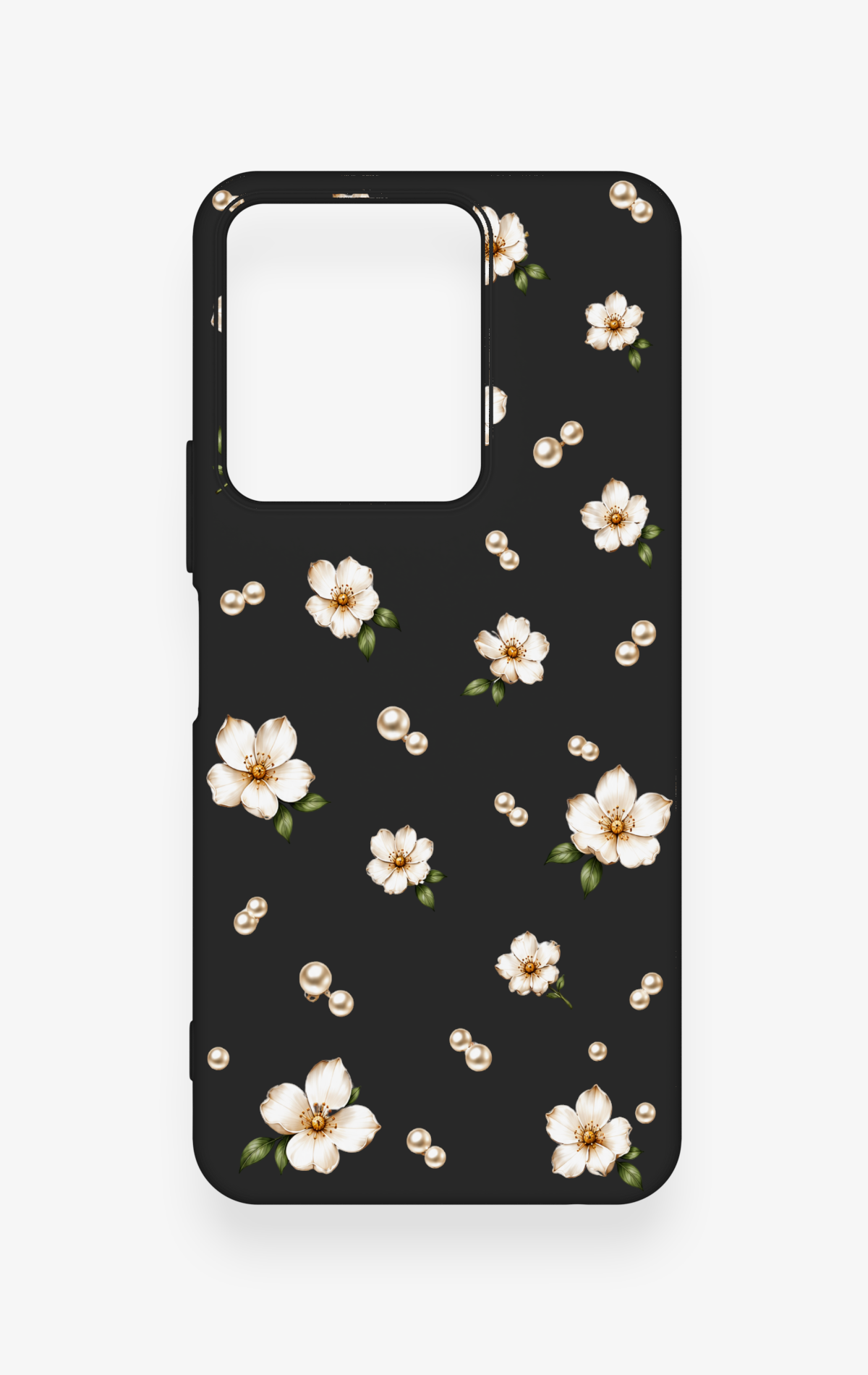 Vivo Y35 Uyumlu İnci Papatya Desenli Silikon Kılıf