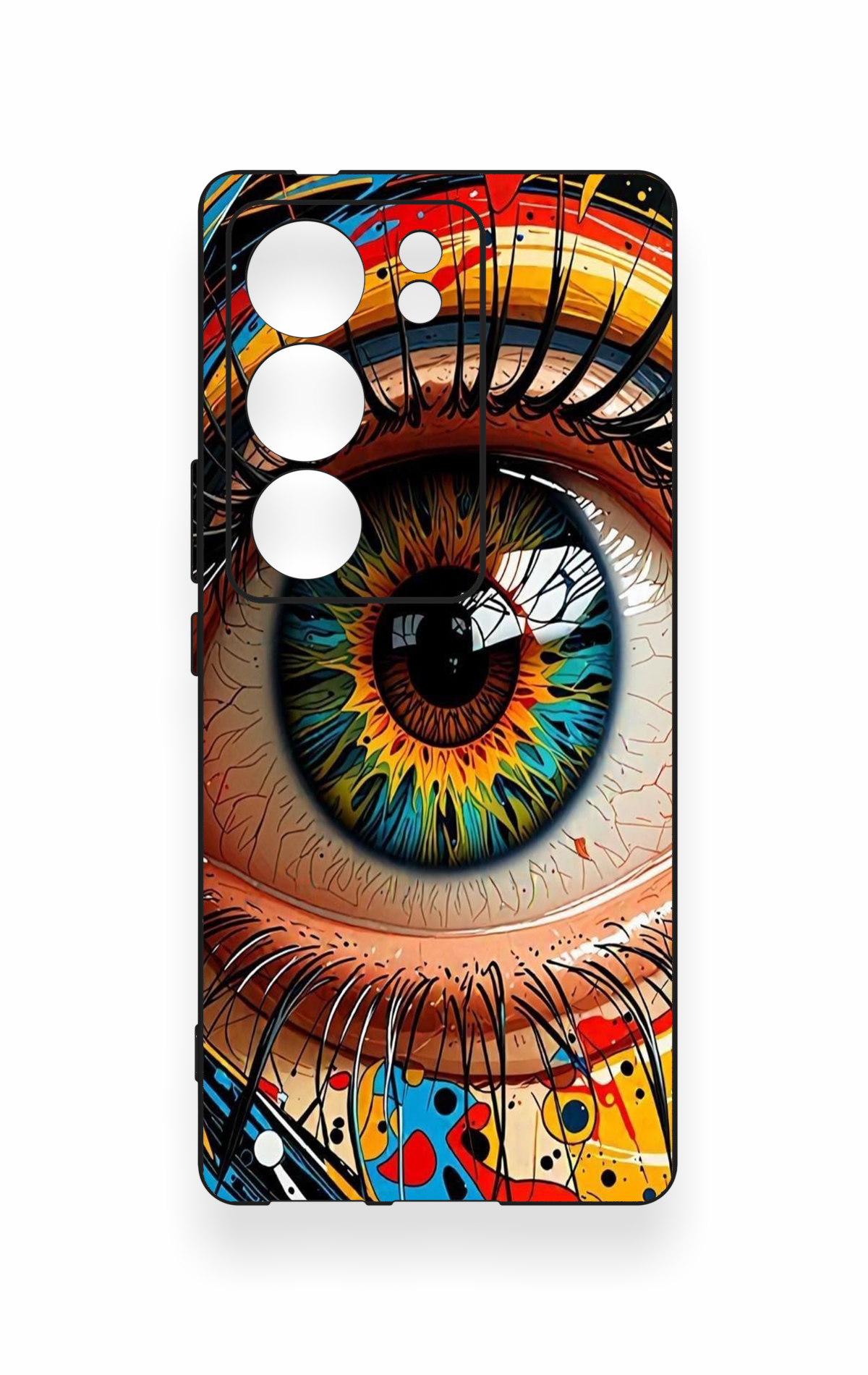 Vivo V29 Uyumlu Renkli Göz Bebeği Desenli Silikon Kılıf