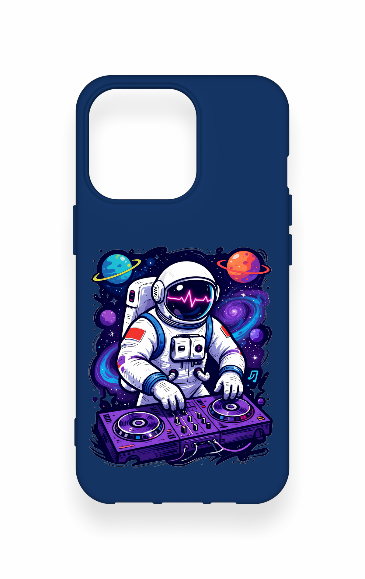 iPhone 13 Pro Uyumlu Astronot DJ Desenli Silikon Kılıf