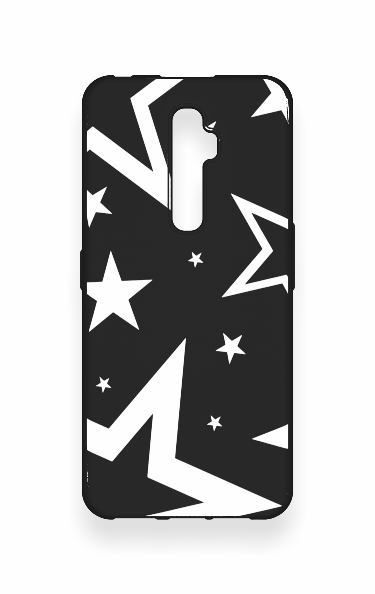 Oppo Reno 2Z Uyumlu Siyah Mega Star Desenli Silikon Kılıf