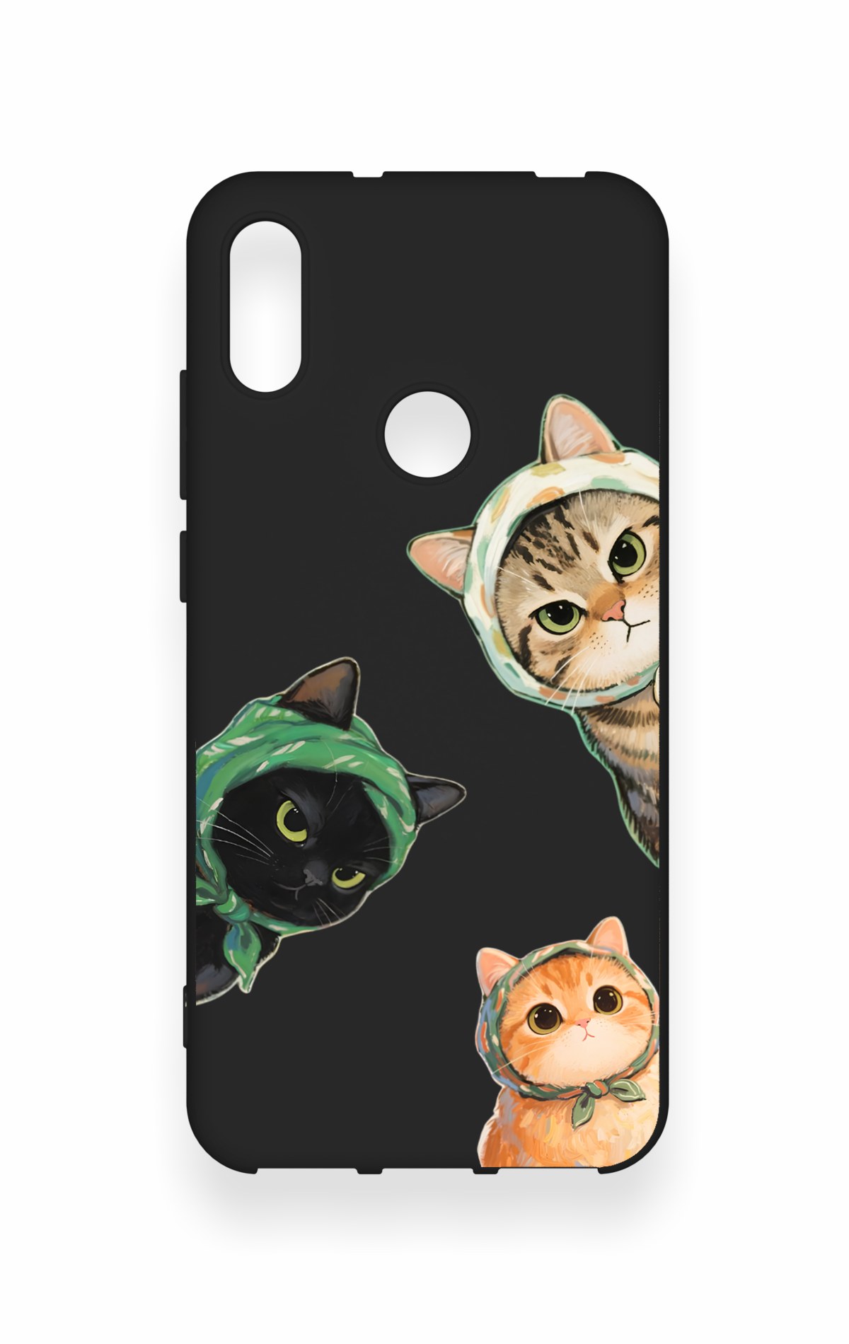 Huawei Y6 2019 Uyumlu Kedi Ekibi Desenli Silikon Kılıf