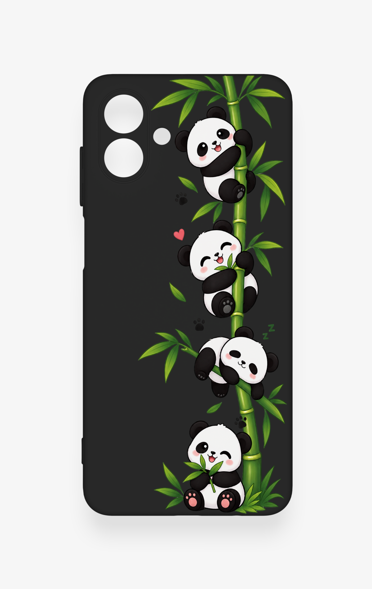 Samsung A07 Uyumlu Sevimli Panda Bambu Desenli Silikon Kılıf