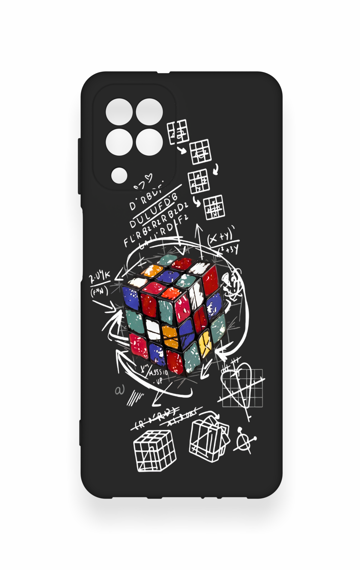 Samsung A22 Uyumlu Rubik Küb Desenli Silikon Kılıf