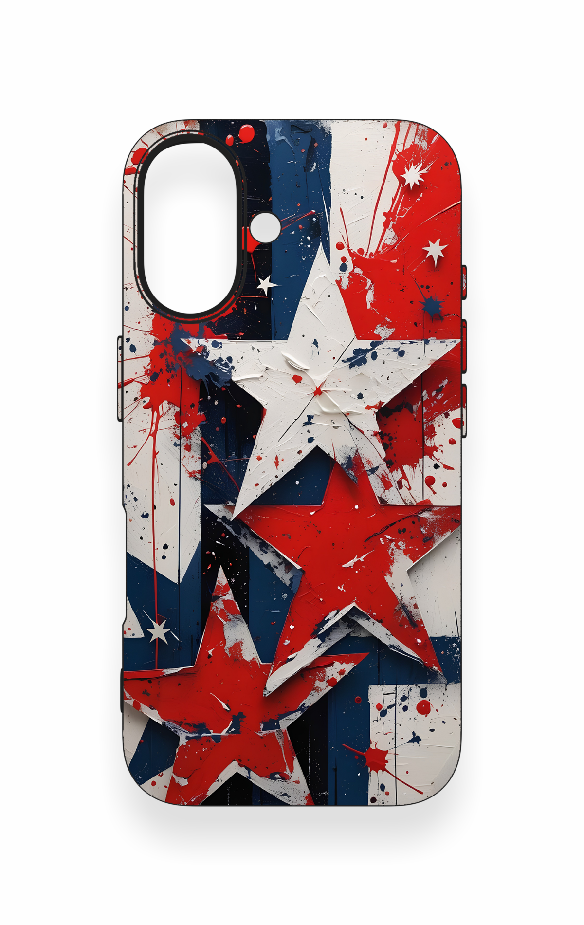 iPhone 16 Uyumlu Star Flag Desenli Silikon Kılıf