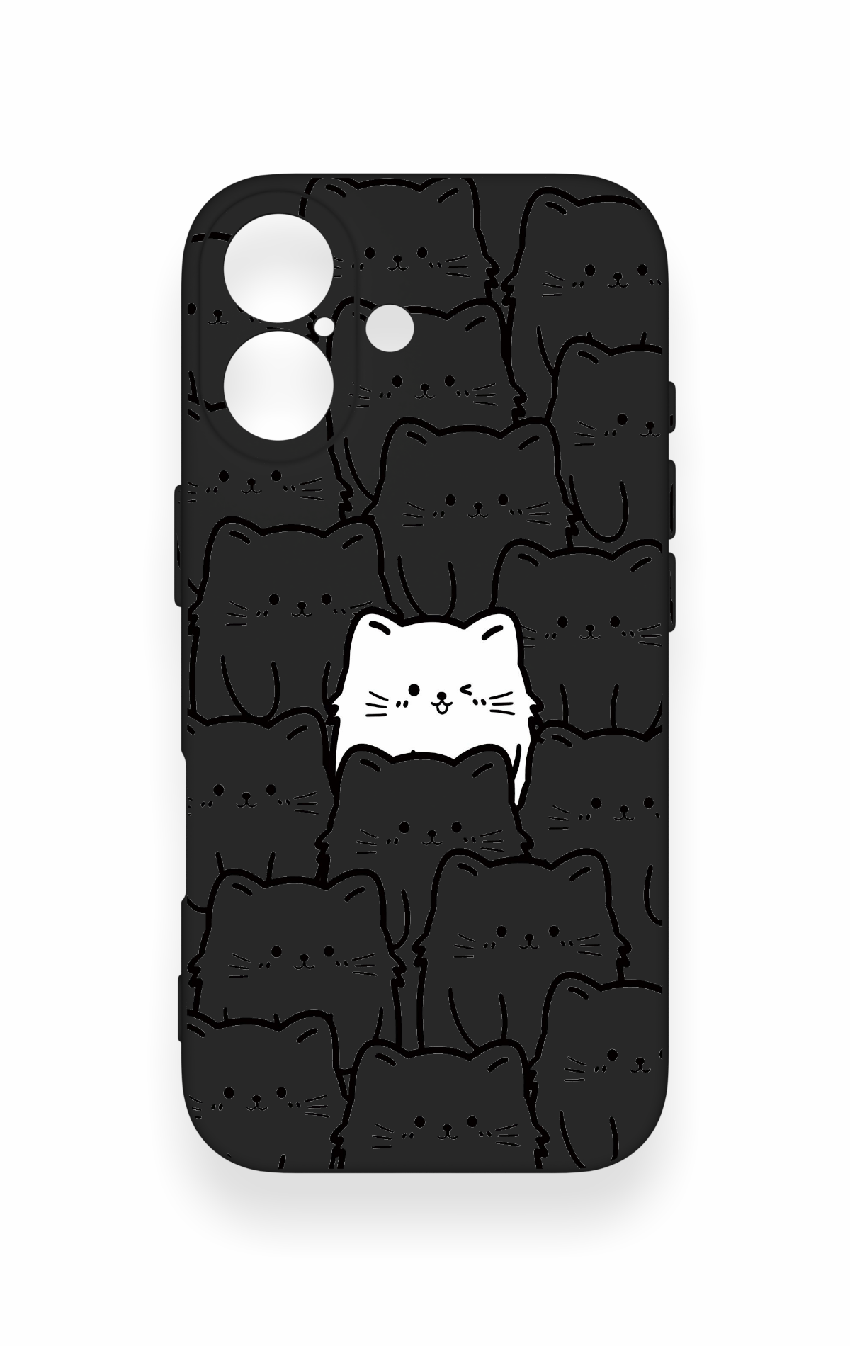 iPhone 17 Uyumlu Many Cats Desenli Silikon Kılıf