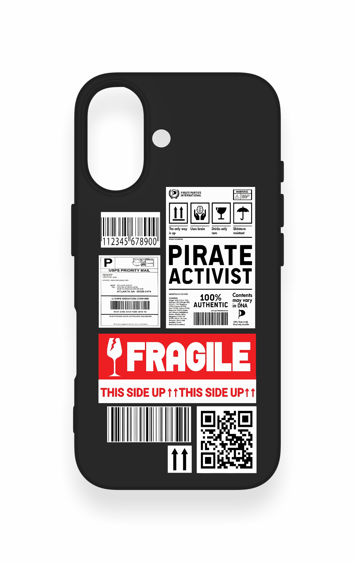 iPhone 16 Uyumlu Fragile Desenli Silikon Kılıf