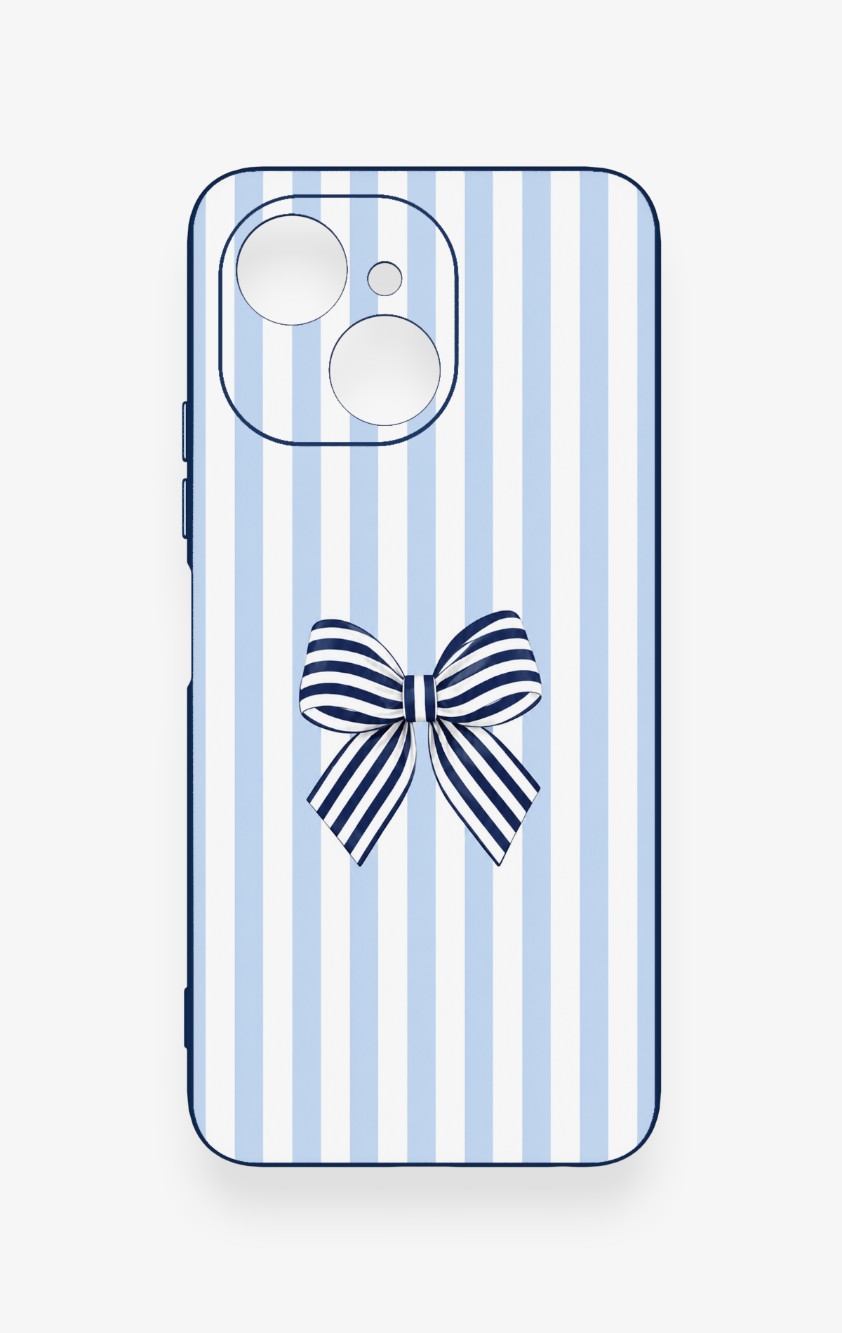 Tecno Spark 40C Uyumlu Mavi Beyaz Kurdele Desenli Silikon Kılıf