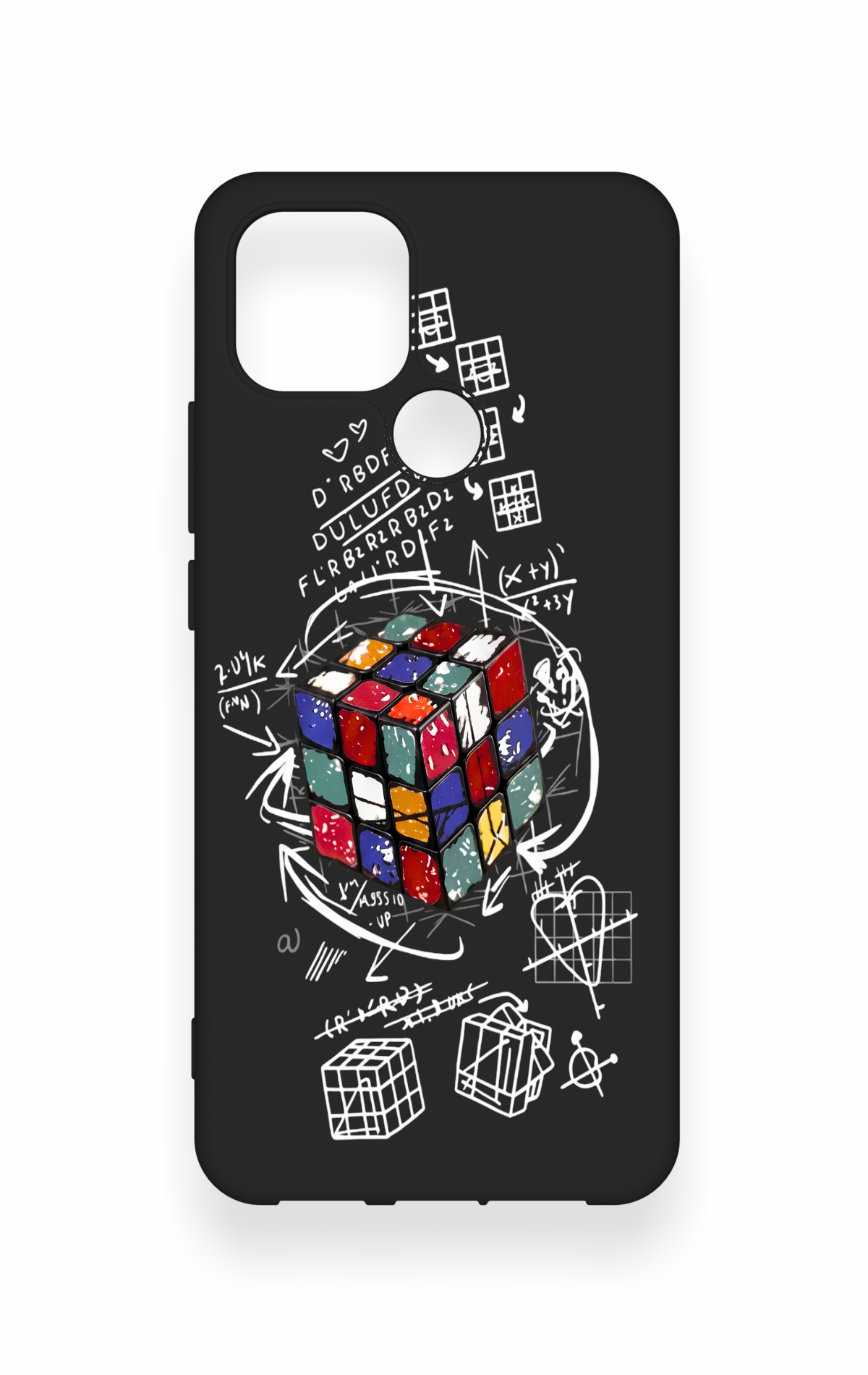 Oppo A15 Uyumlu Rubik Küb Desenli Silikon Kılıf