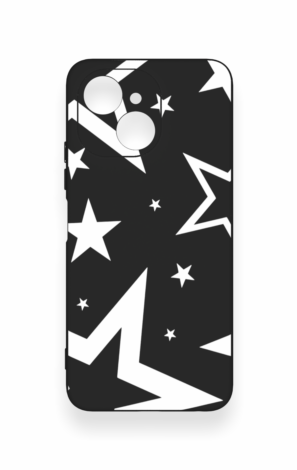Tecno Spark 40C Uyumlu Siyah Mega Star Desenli Silikon Kılıf