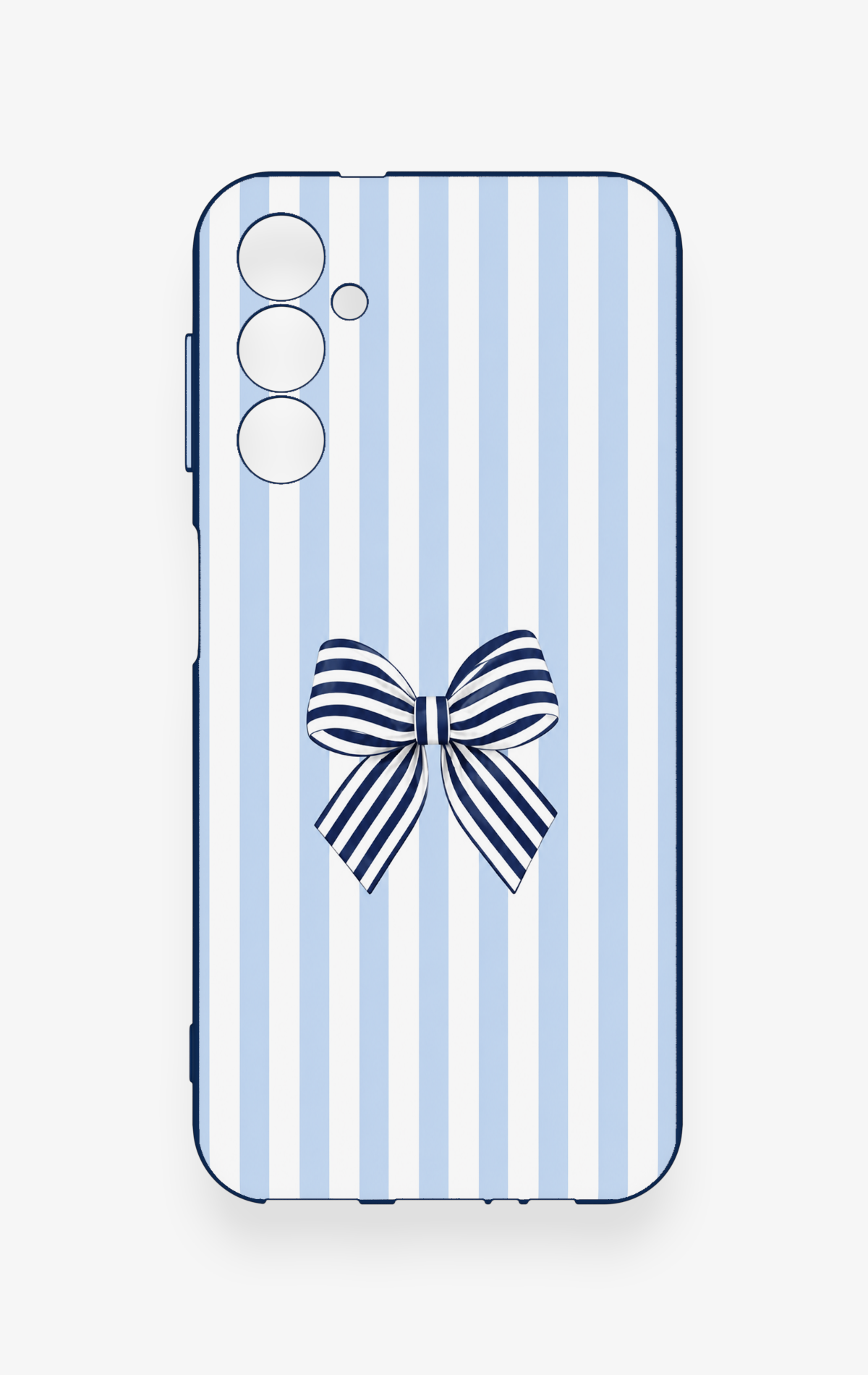 Samsung A14 Uyumlu Mavi Beyaz Kurdele Desenli Silikon Kılıf