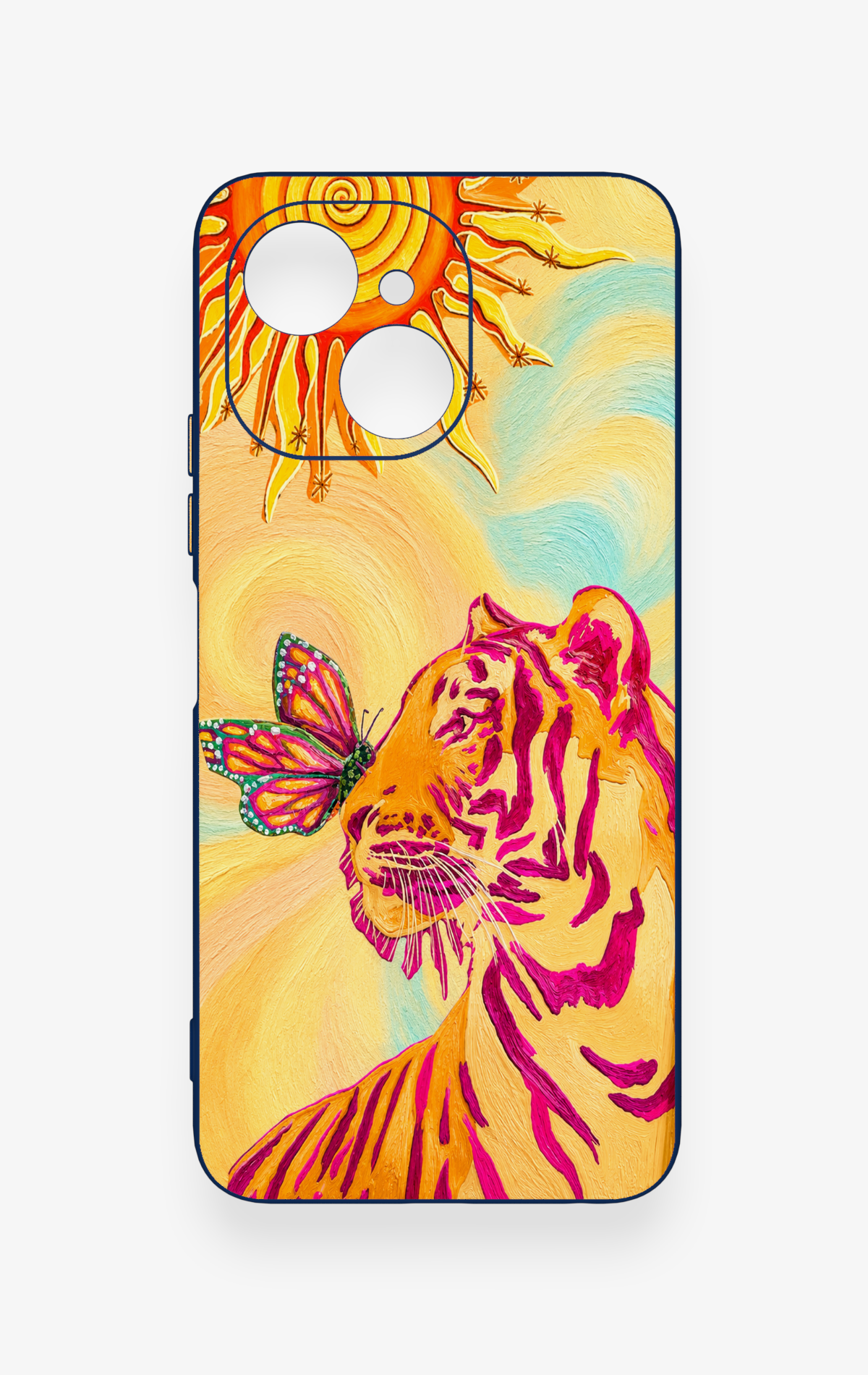 Tecno Spark 40C Uyumlu Güneşin Kaplanı Desenli Silikon Kılıf