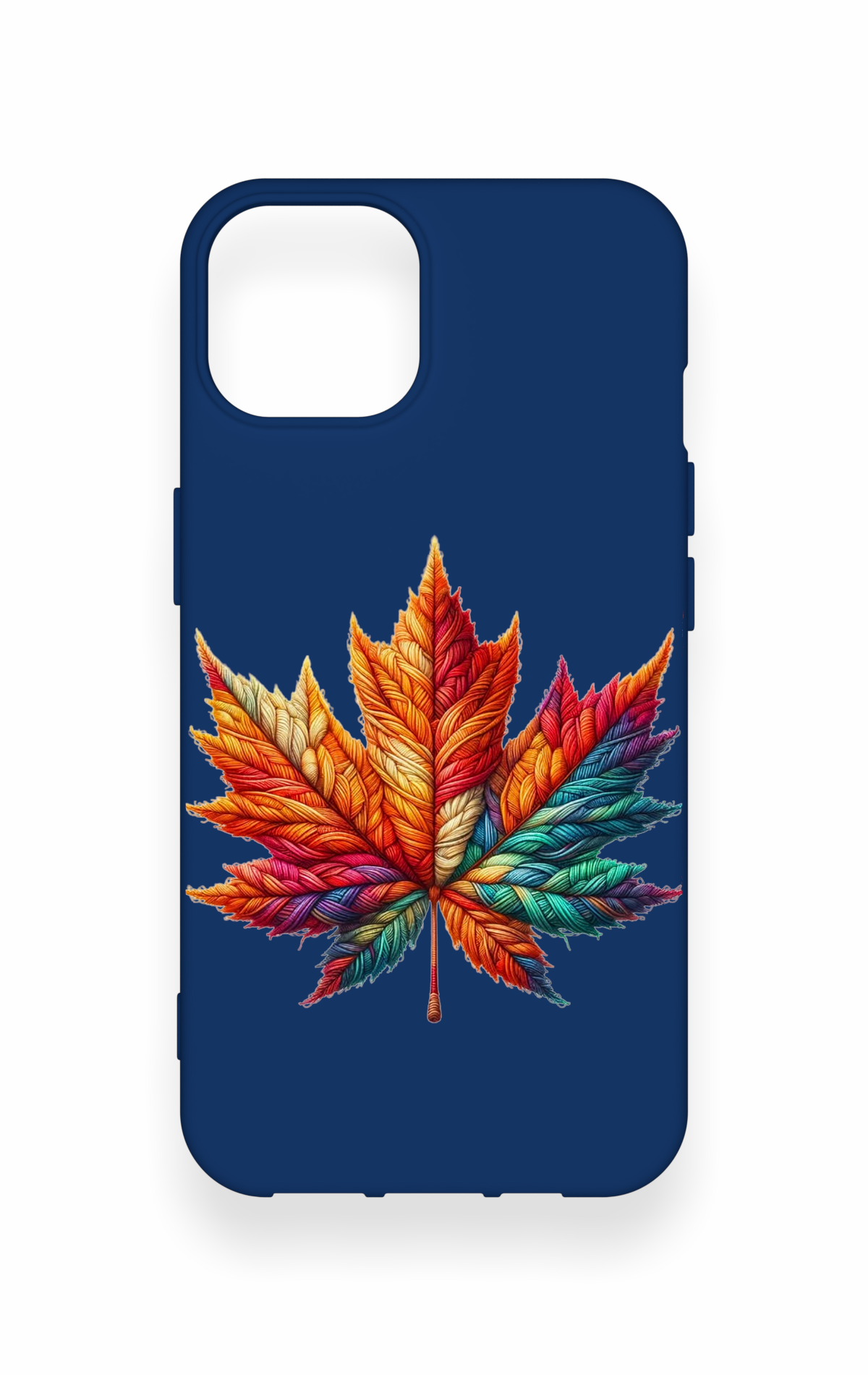 iPhone 14 Uyumlu Renkli Yaprak Desenli Silikon Kılıf