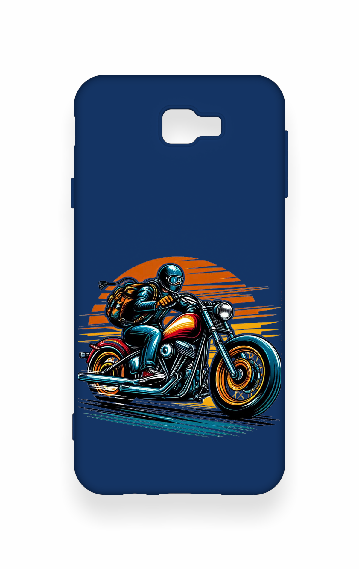 Samsung J7 Prime Uyumlu Moto Rider Desenli Silikon Kılıf