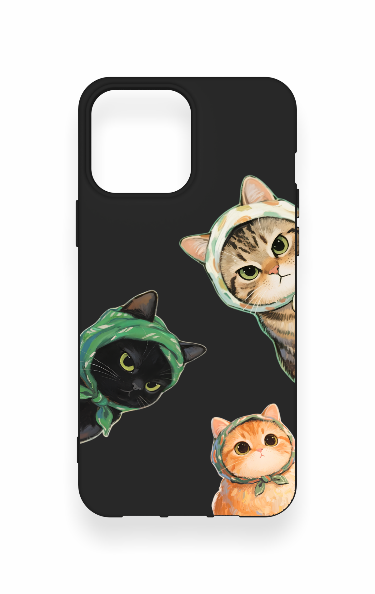 iPhone 13 Pro Max Uyumlu Kedi Ekibi Desenli Silikon Kılıf