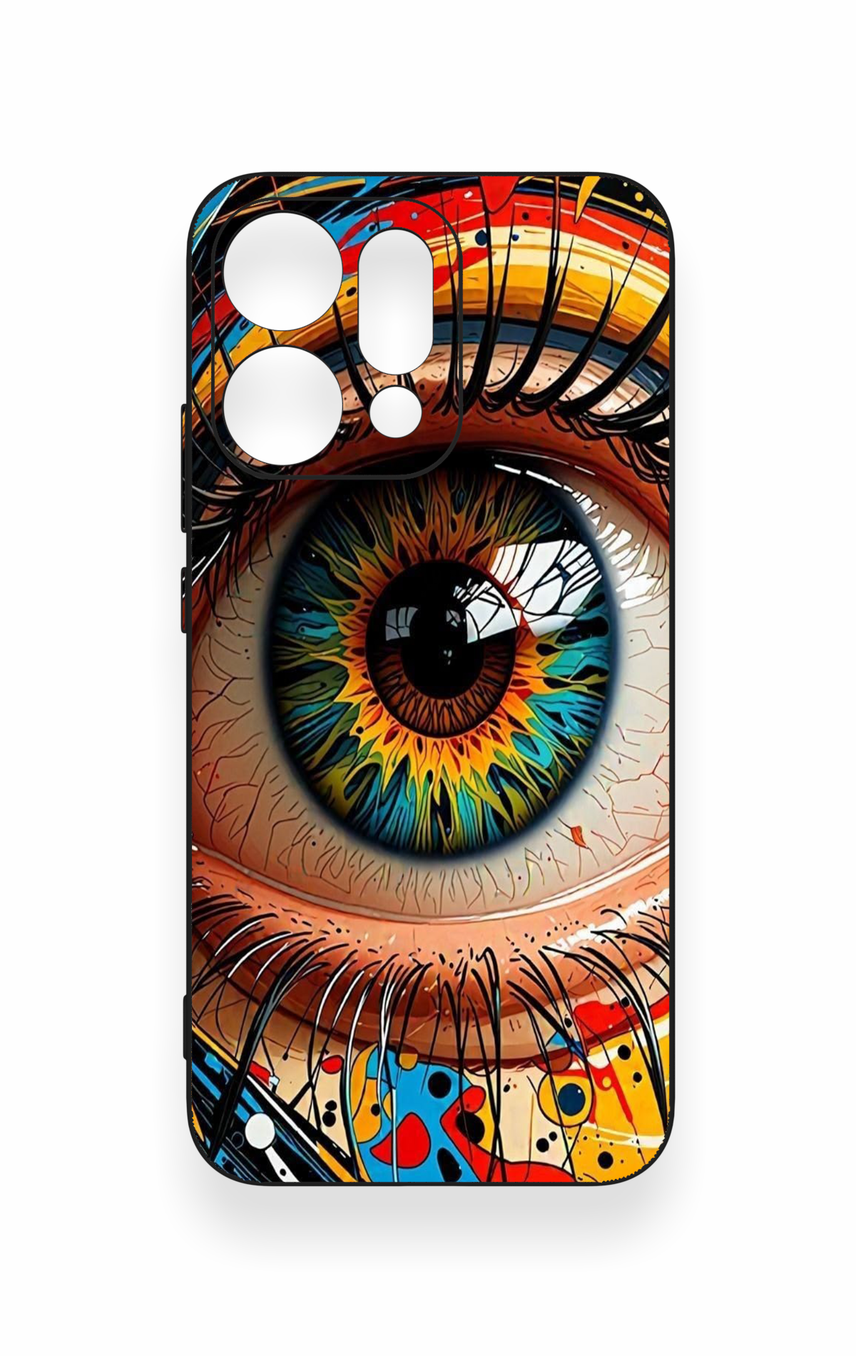 Oppo Reno 14 Uyumlu Renkli Göz Bebeği Desenli Silikon Kılıf