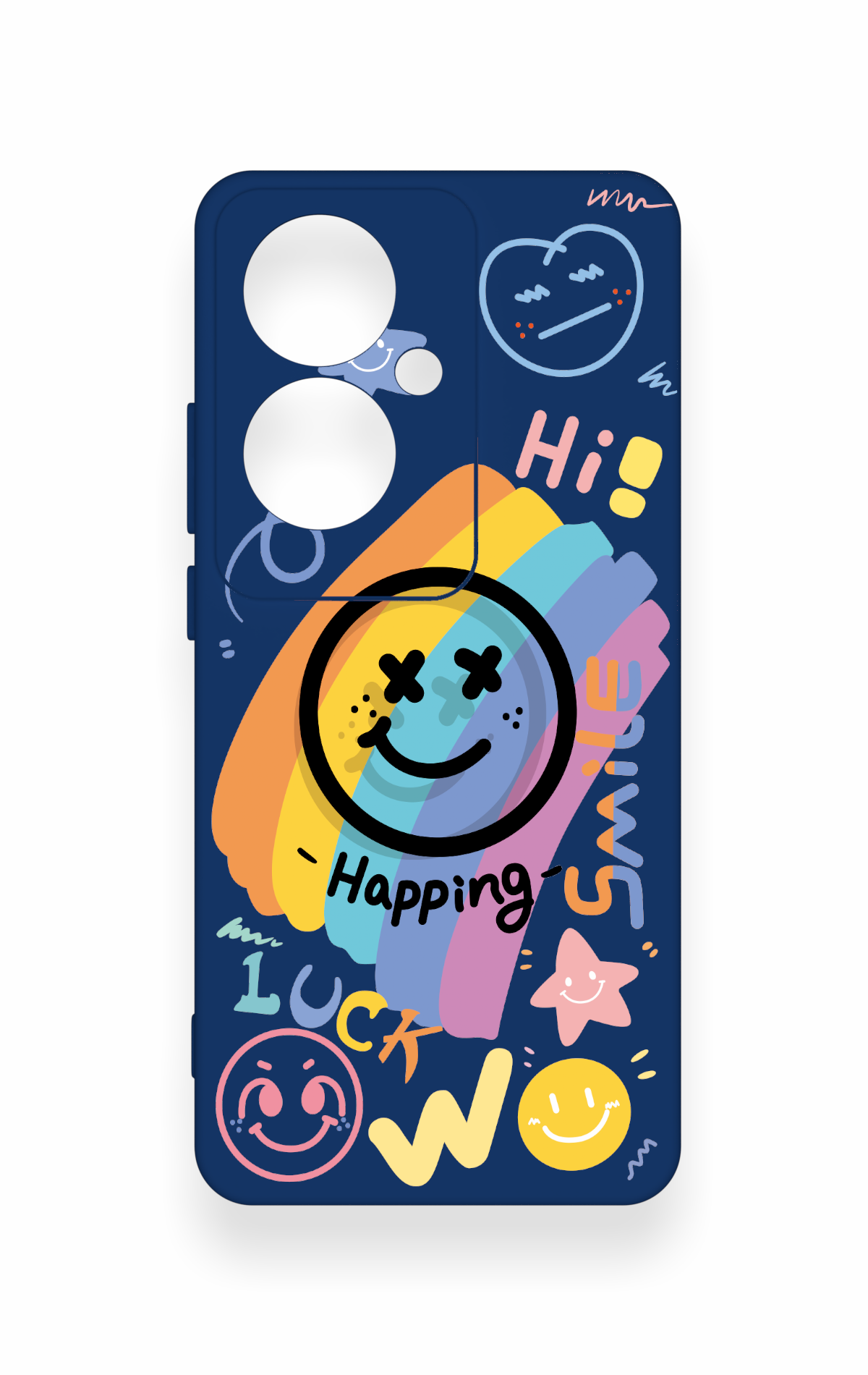 Oppo Reno 11F Uyumlu Happing Smile Desenli Silikon Kılıf