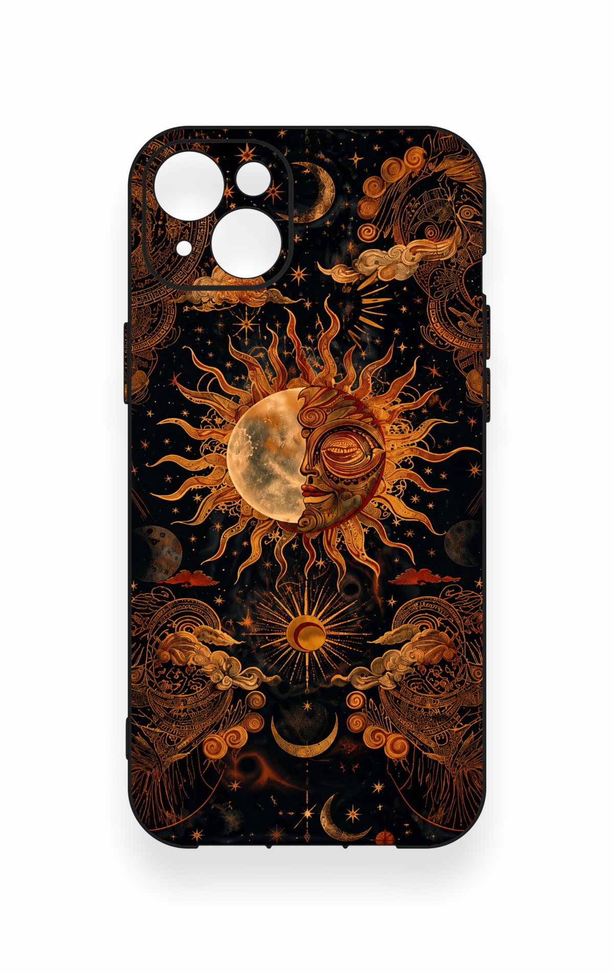 iPhone 14 Plus/15 Plus Uyumlu Mistik Güneş Desenli Silikon Kılıf