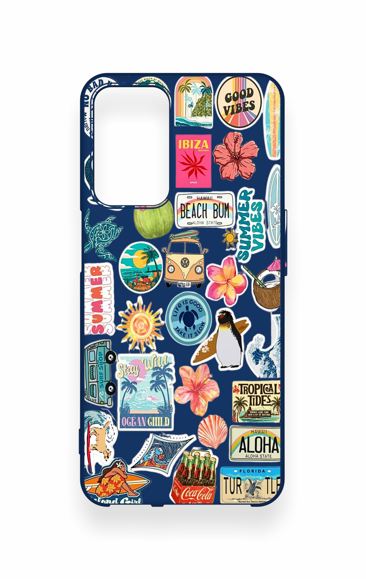 Oppo A16 Uyumlu Summer Vibes Desenli Silikon Kılıf