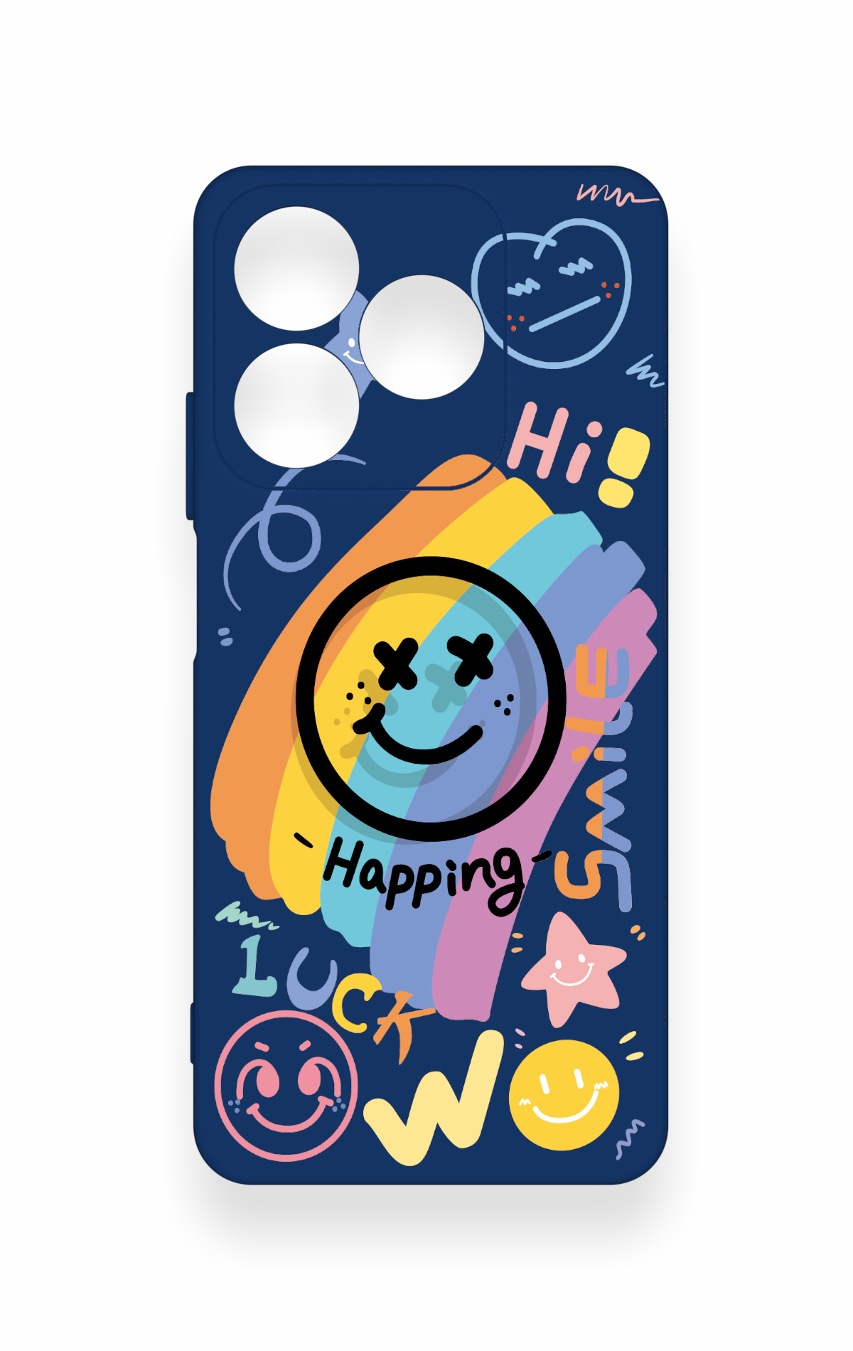 Realme C63 Uyumlu Happing Smile Desenli Silikon Kılıf