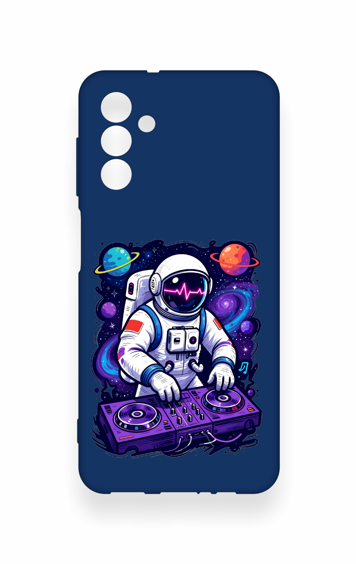 Samsung A04S Uyumlu Astronot DJ Desenli Silikon Kılıf
