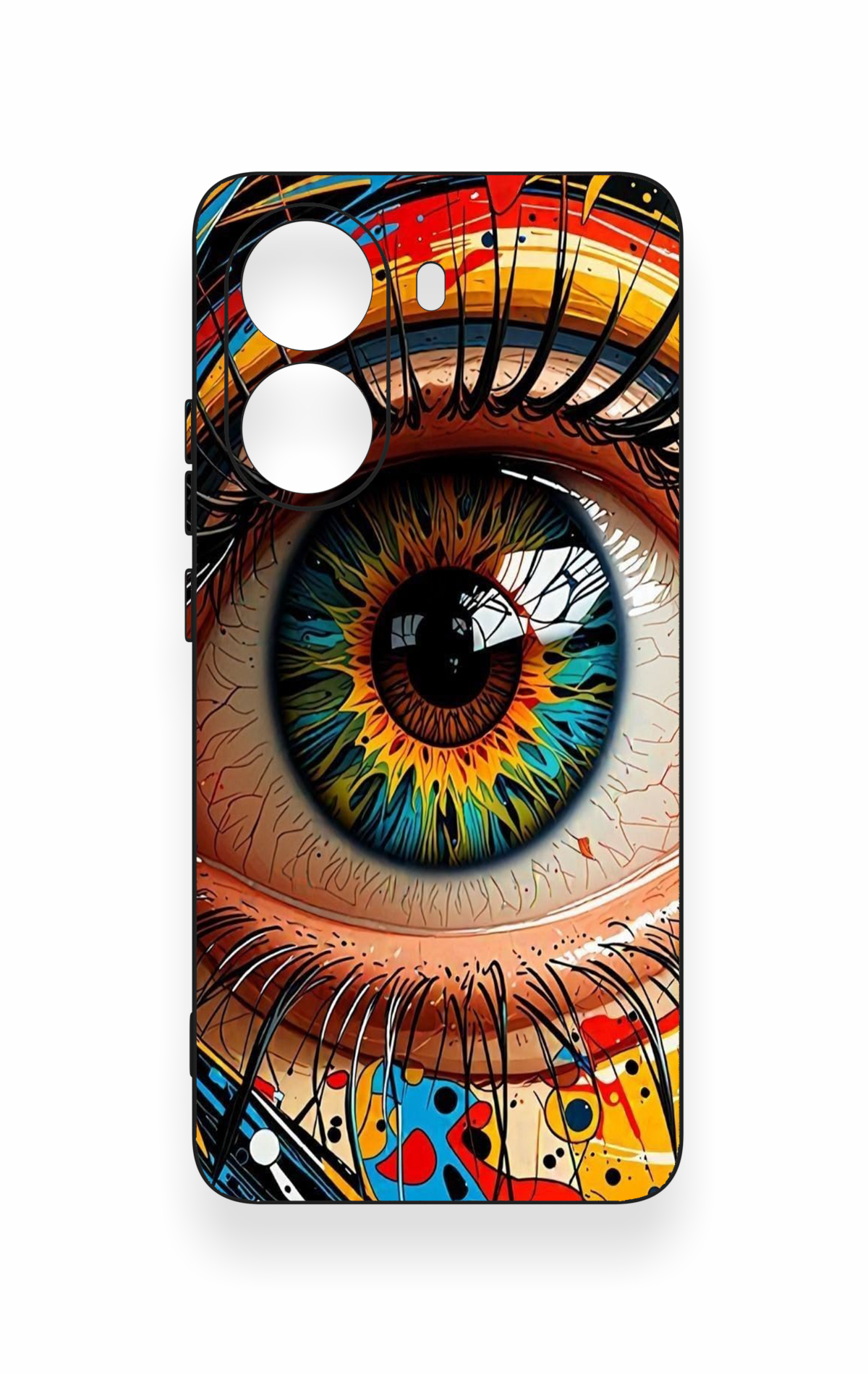 Poco X7 Pro Uyumlu Renkli Göz Bebeği Desenli Silikon Kılıf