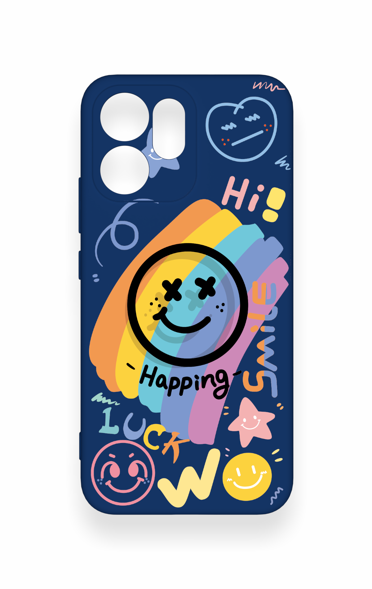 Oppo Reno 14F Uyumlu Happing Smile Desenli Silikon Kılıf