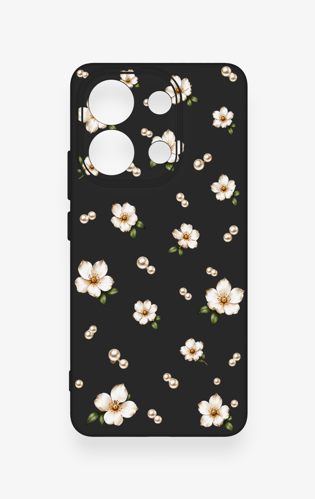 Redmi Note 13 4G Uyumlu İnci Papatya Desenli Silikon Kılıf