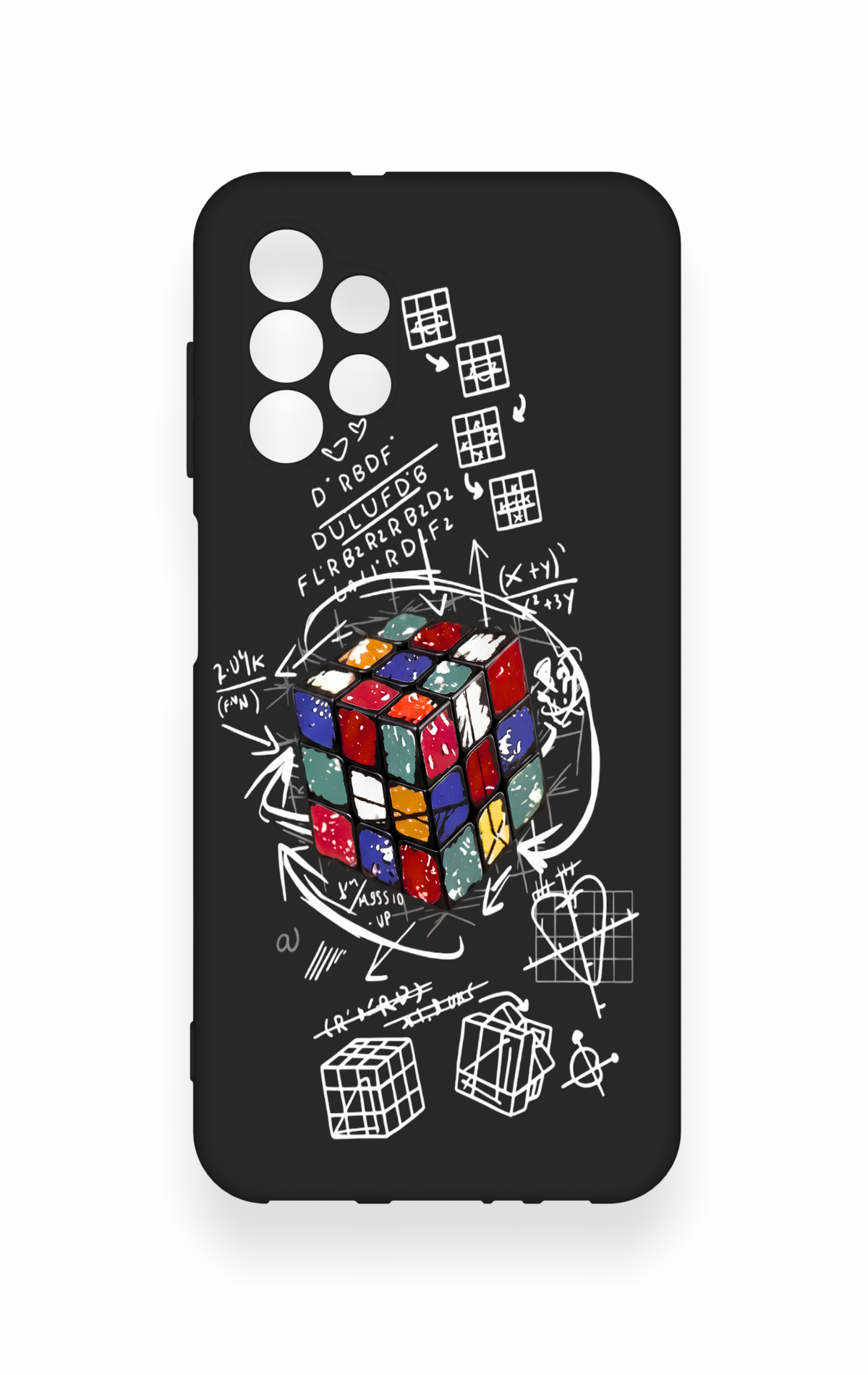 Samsung A13 Uyumlu Rubik Küb Desenli Silikon Kılıf