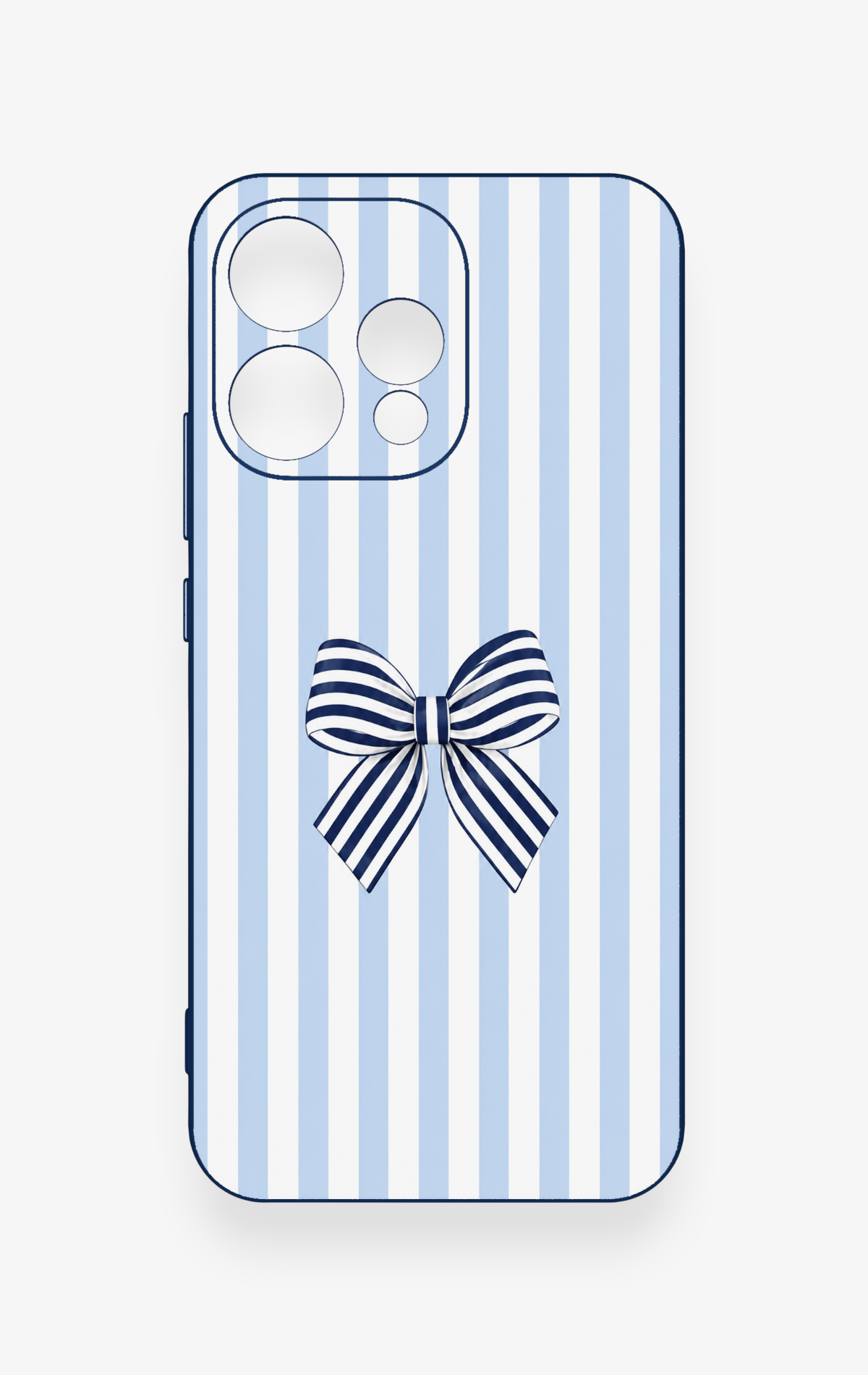Oppo Reno 15 5G Uyumlu Mavi Beyaz Kurdele Desenli Silikon Kılıf