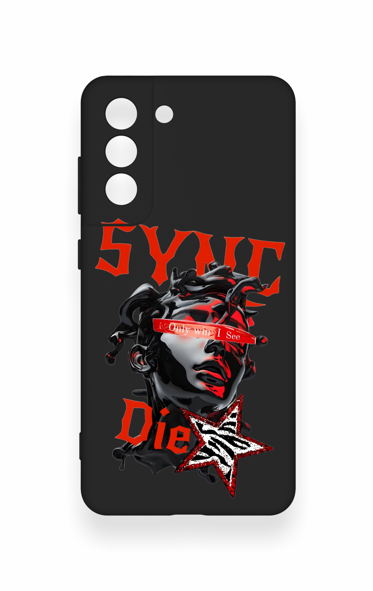 Samsung-S21FE Uyumlu Sync Die Desenli Silikon Kılıf