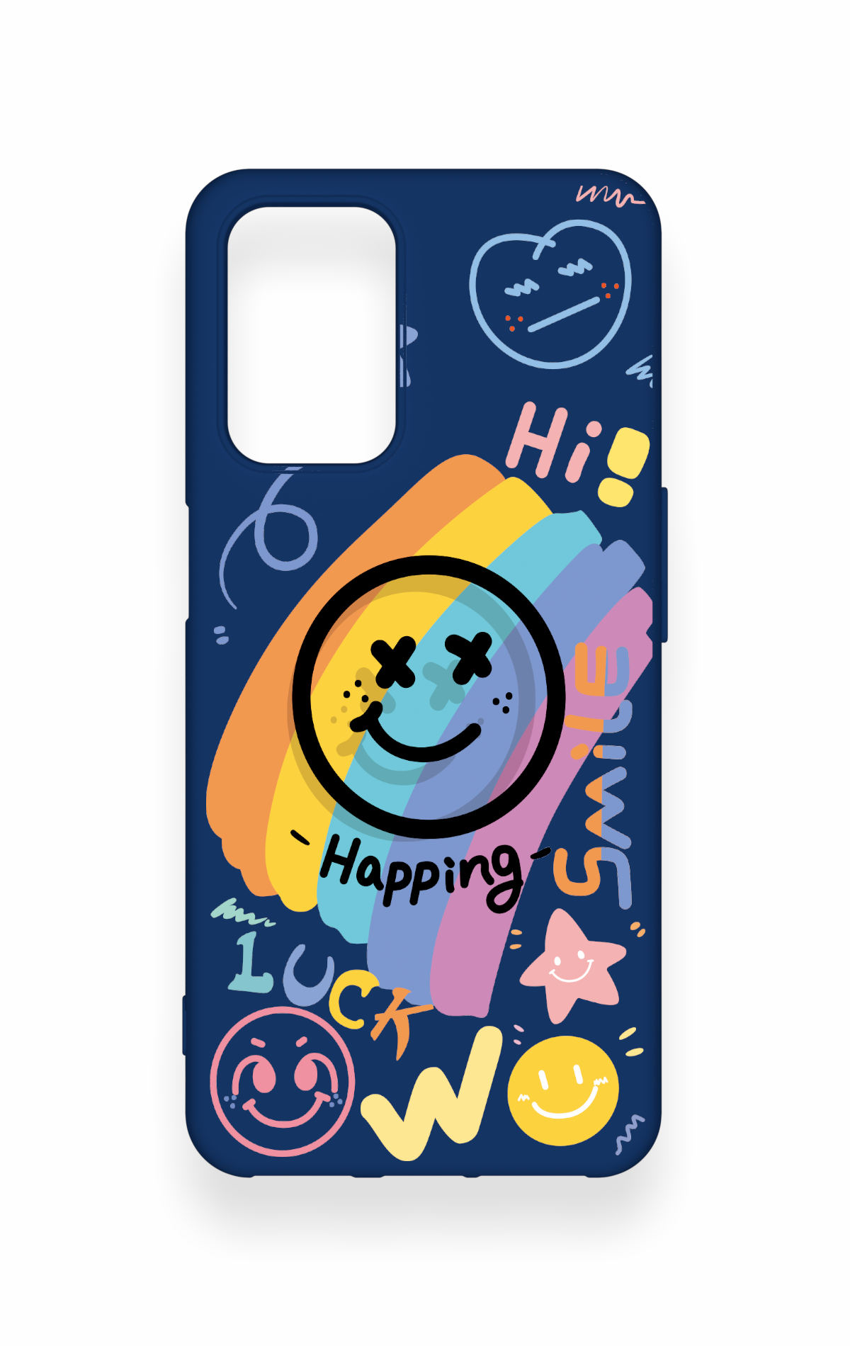 Oppo A54 Uyumlu Happing Smile Desenli Silikon Kılıf