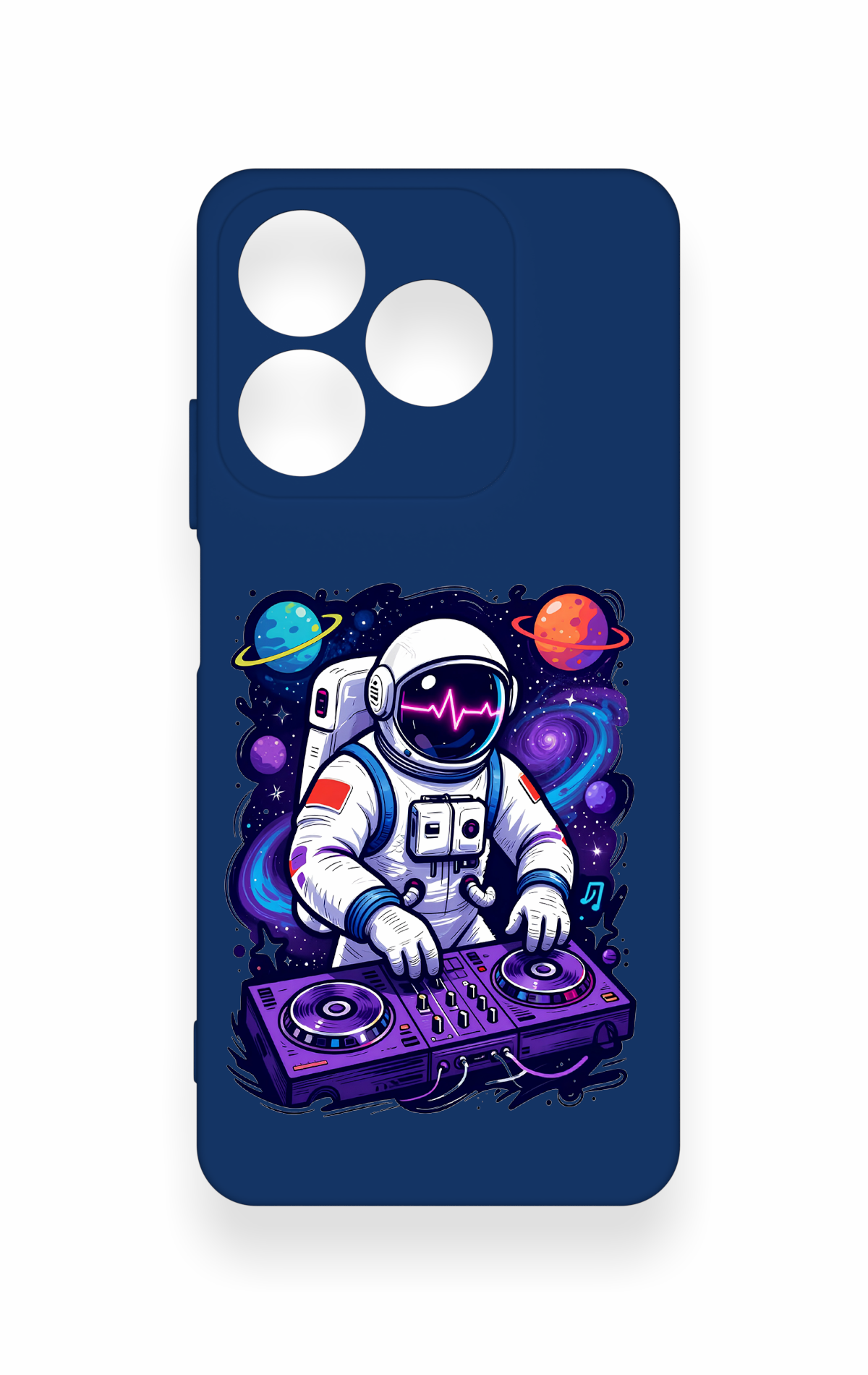 Realme C63 Uyumlu Astronot DJ Desenli Silikon Kılıf