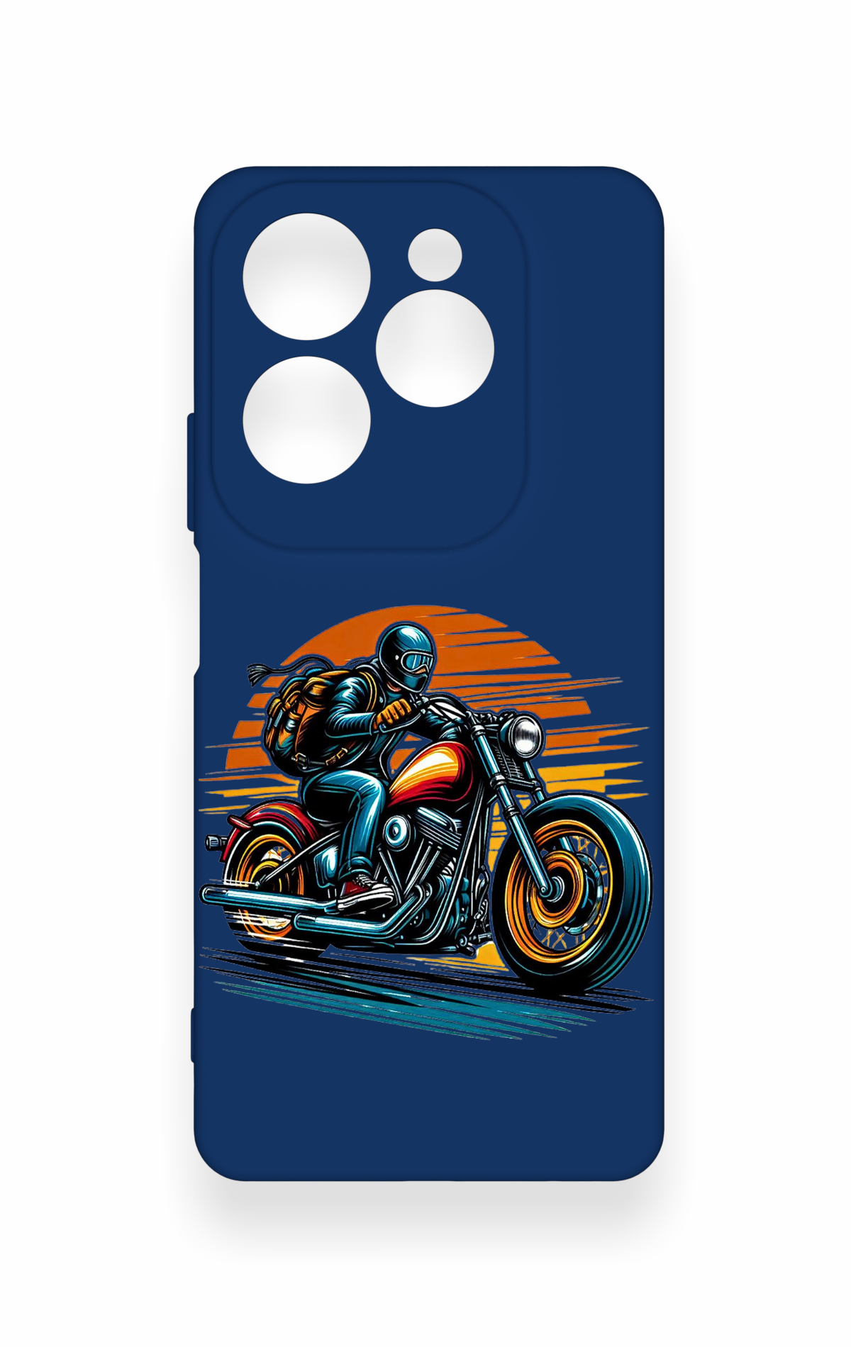 İnfinix Hot 40 Pro Uyumlu Moto Rider Desenli Silikon Kılıf