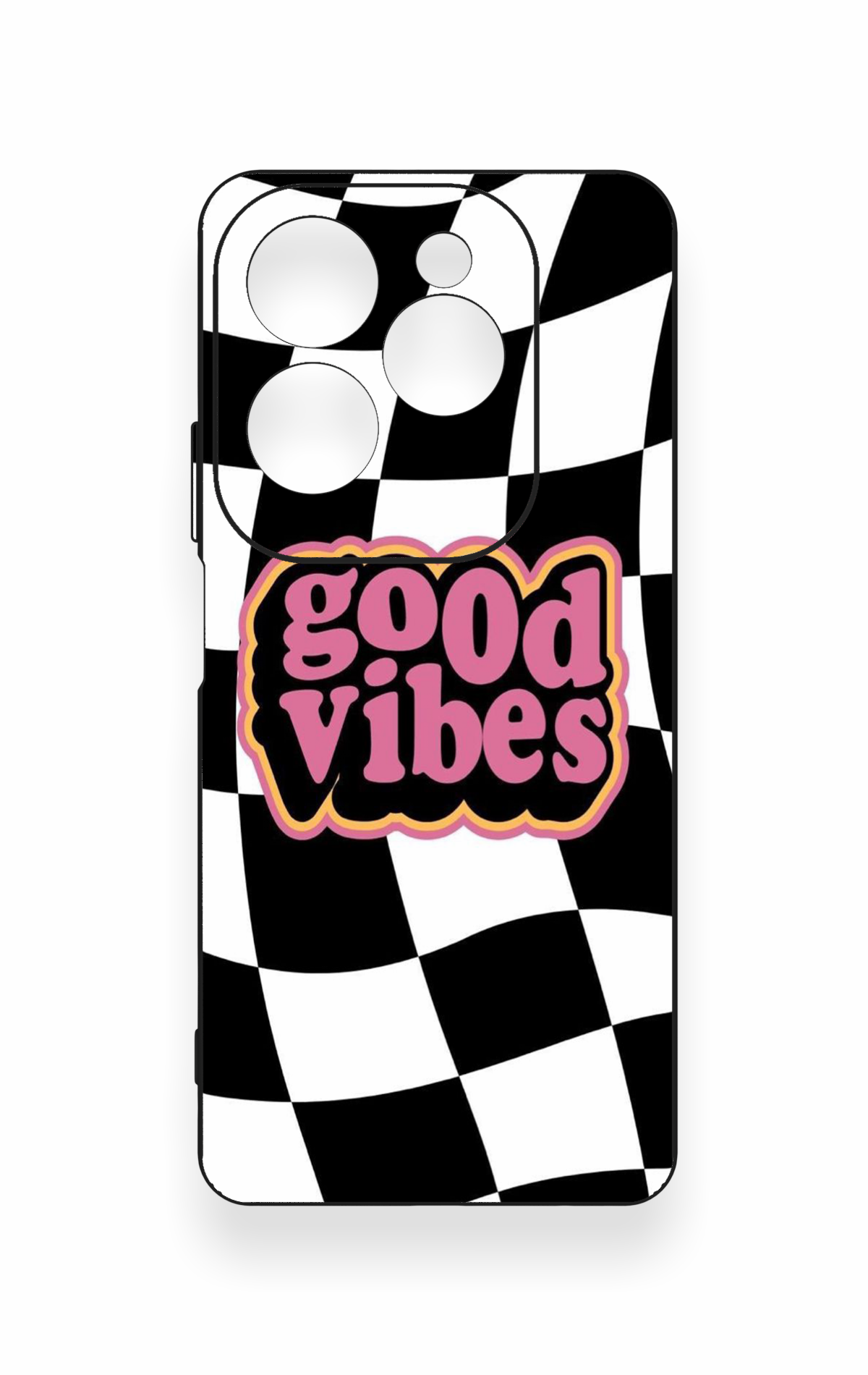 İnfinix Hot 40 Pro Uyumlu Black Good Vibes Desenli Silikon Kılıf