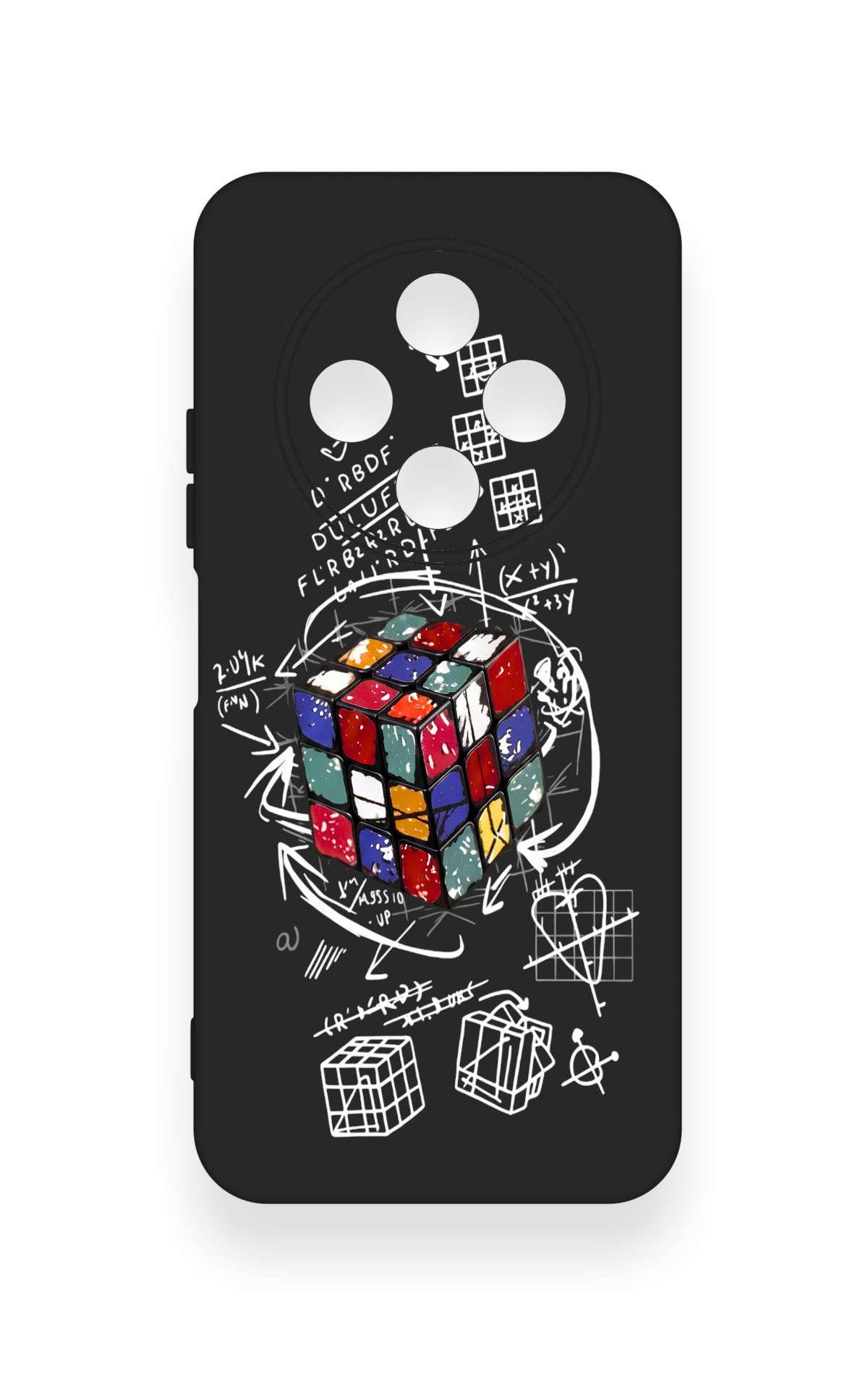 Tecno Spark 30C Uyumlu Rubik Küb Desenli Silikon Kılıf