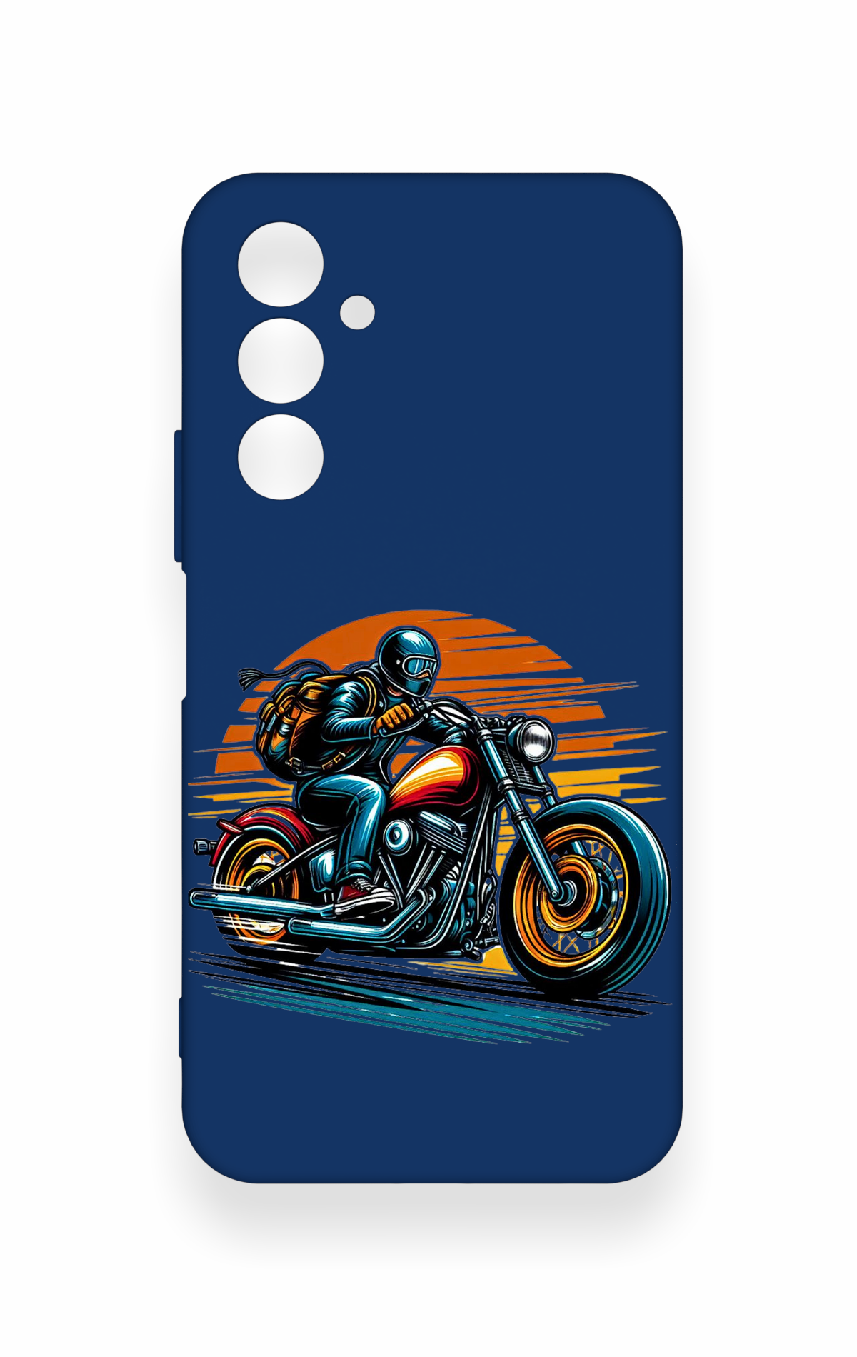 Samssung A54 Uyumlu Moto Rider Desenli Silikon Kılıf