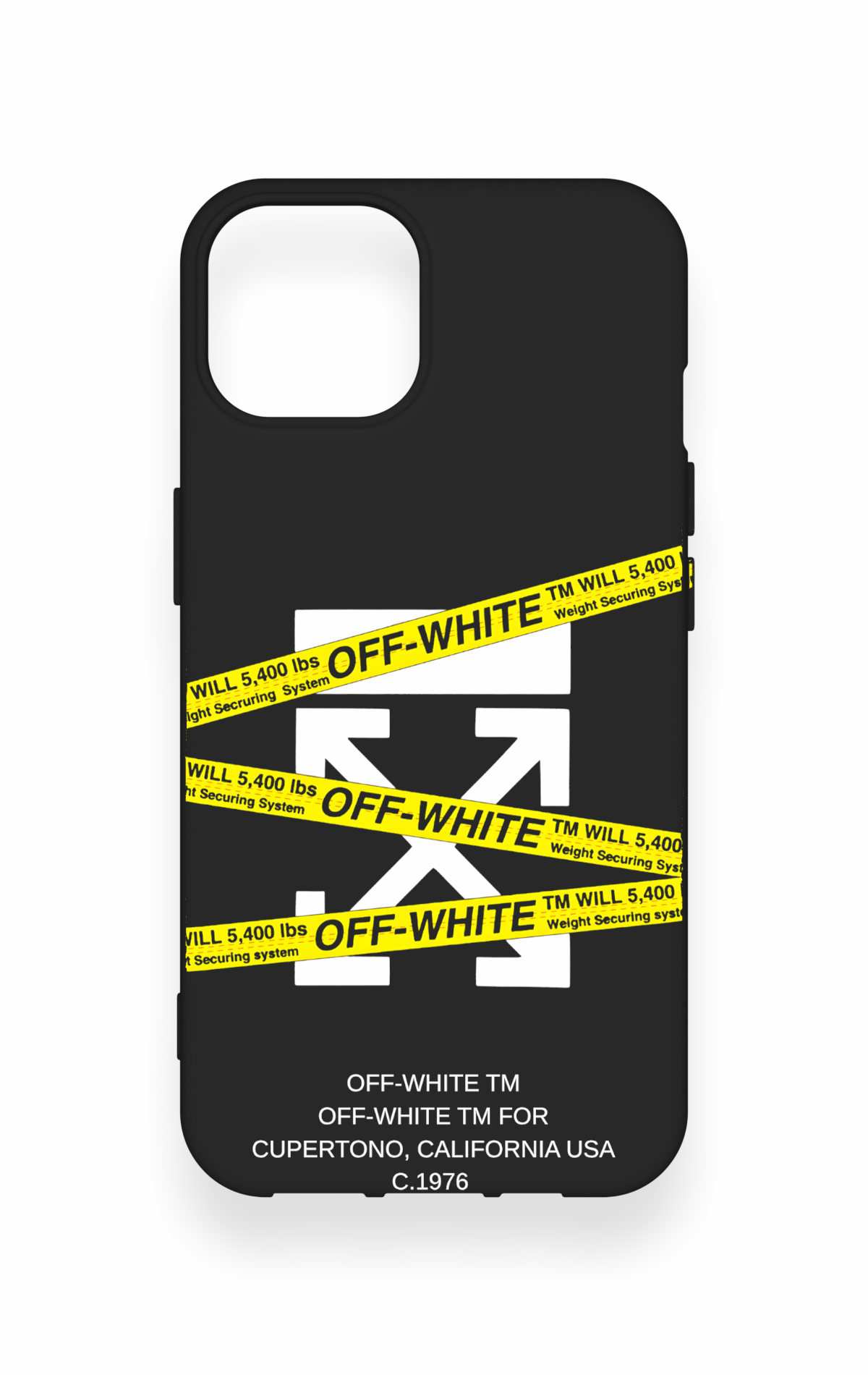 iPhone 14 Uyumlu Off White Desenli Silikon Kılıf