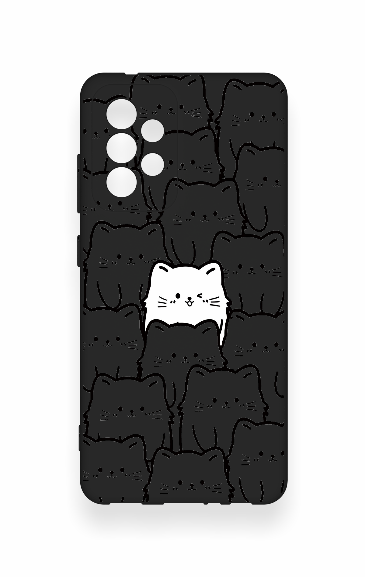Samsung A52 Uyumlu Many Cats Desenli Silikon Kılıf