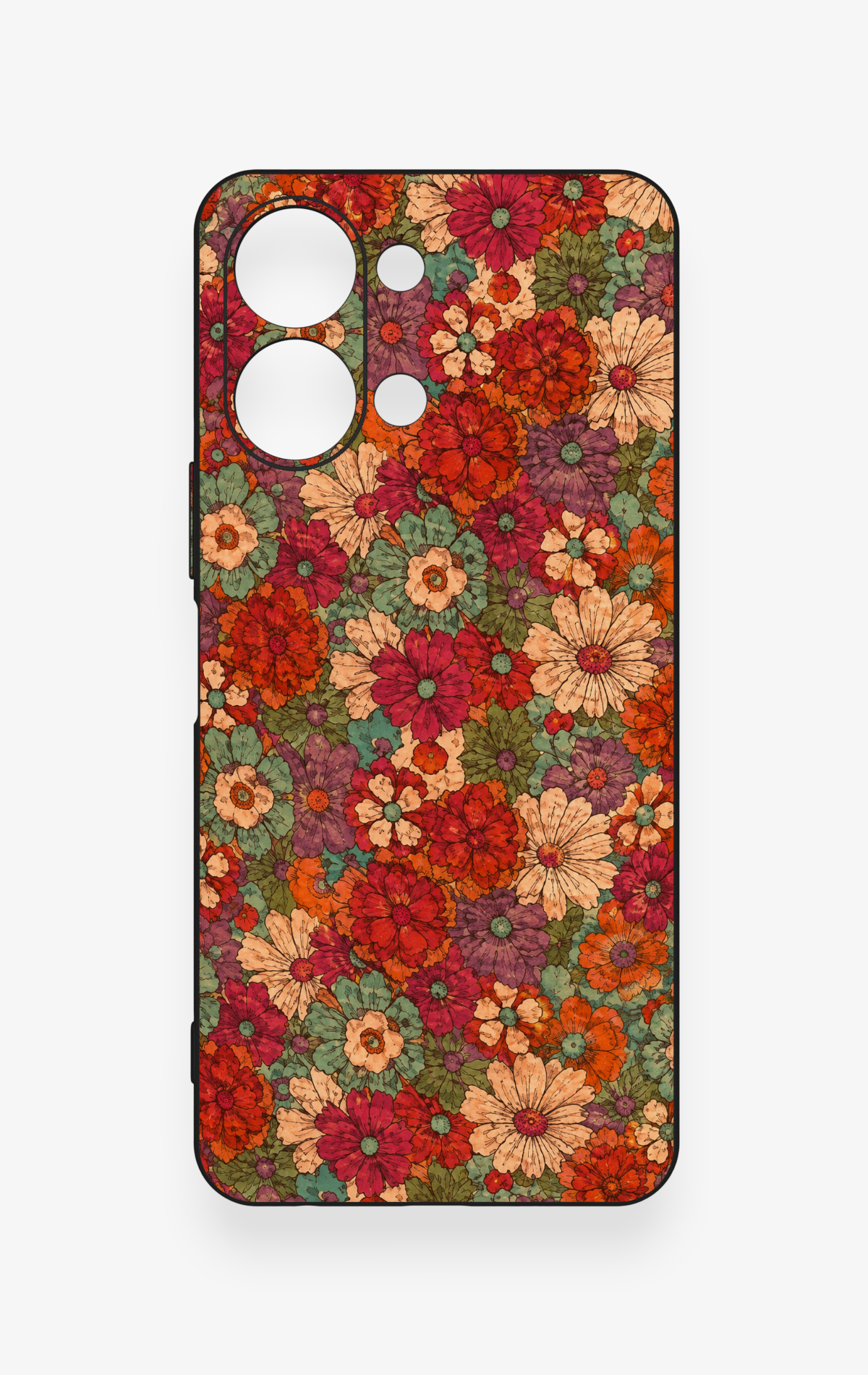 Vivo Y05 4G Uyumlu Pastel Çiçek Bahçesi Desenli Silikon Kılıf